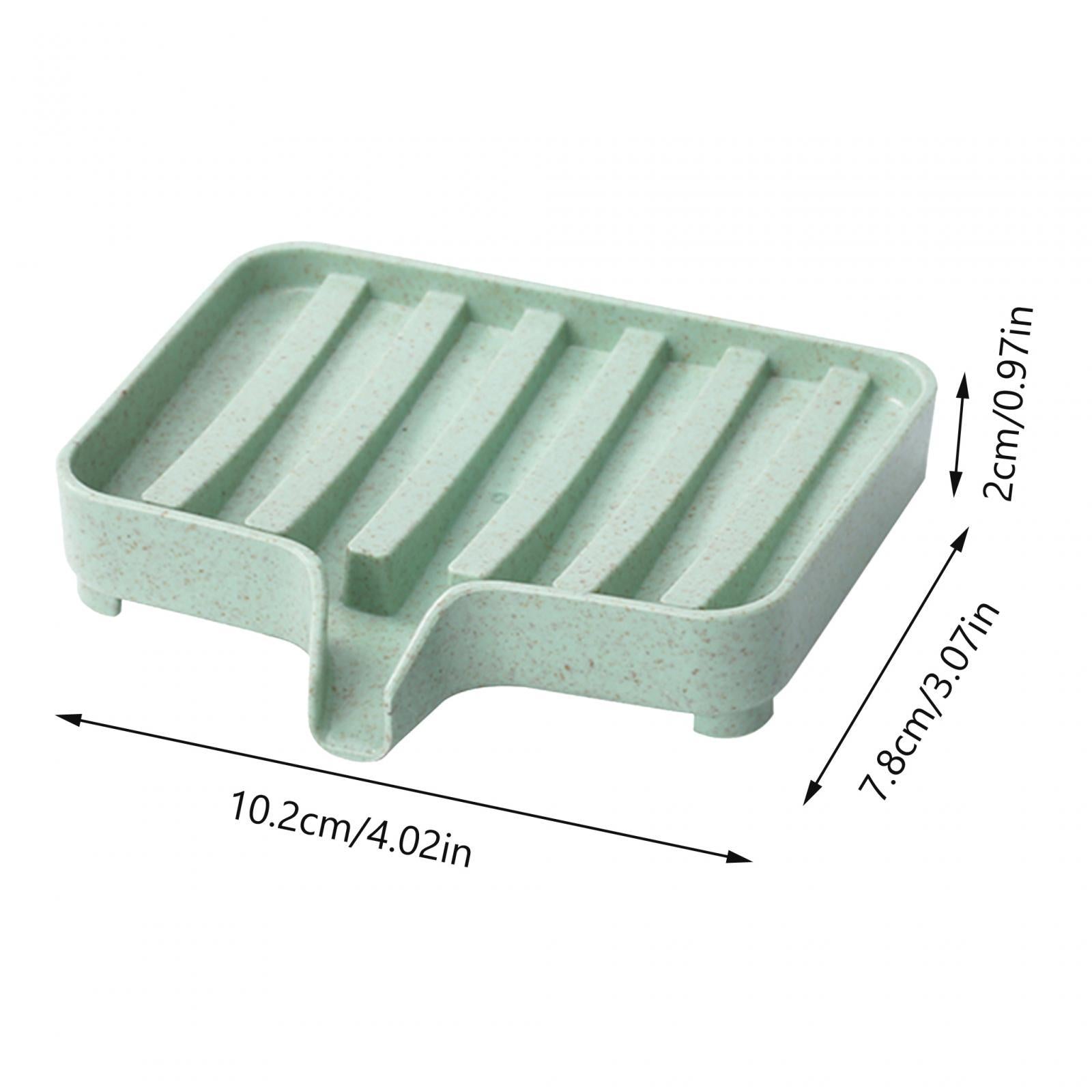 2xSelf Draining Soap Dishes Drain Shelf Durable for Toilet Counter Top Bathtub green