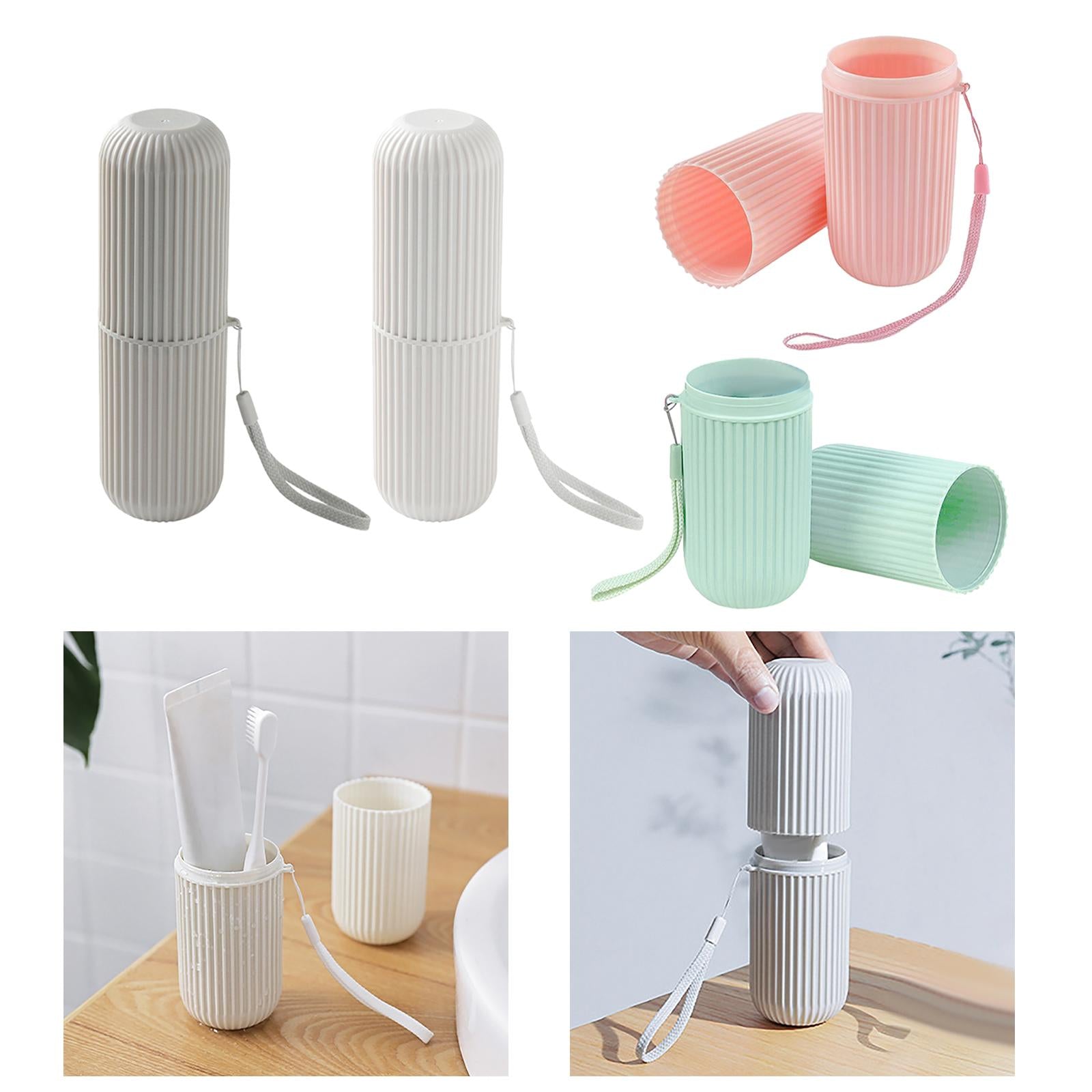 3xBusiness Trips Wash Cup Holder Dustproof for School Outdoor Family Daily Use gray