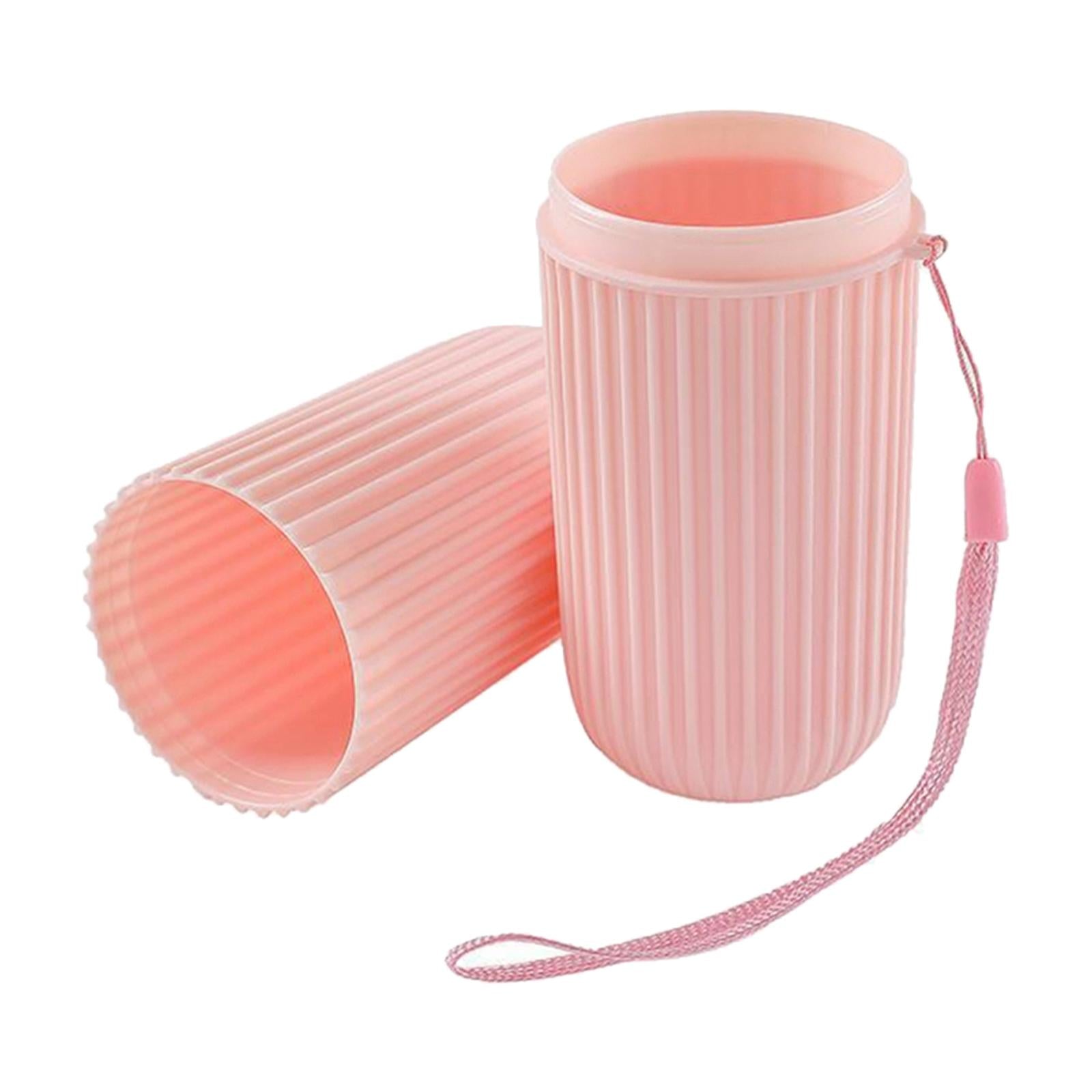3xBusiness Trips Wash Cup Holder Dustproof for School Outdoor Family Daily Use pink