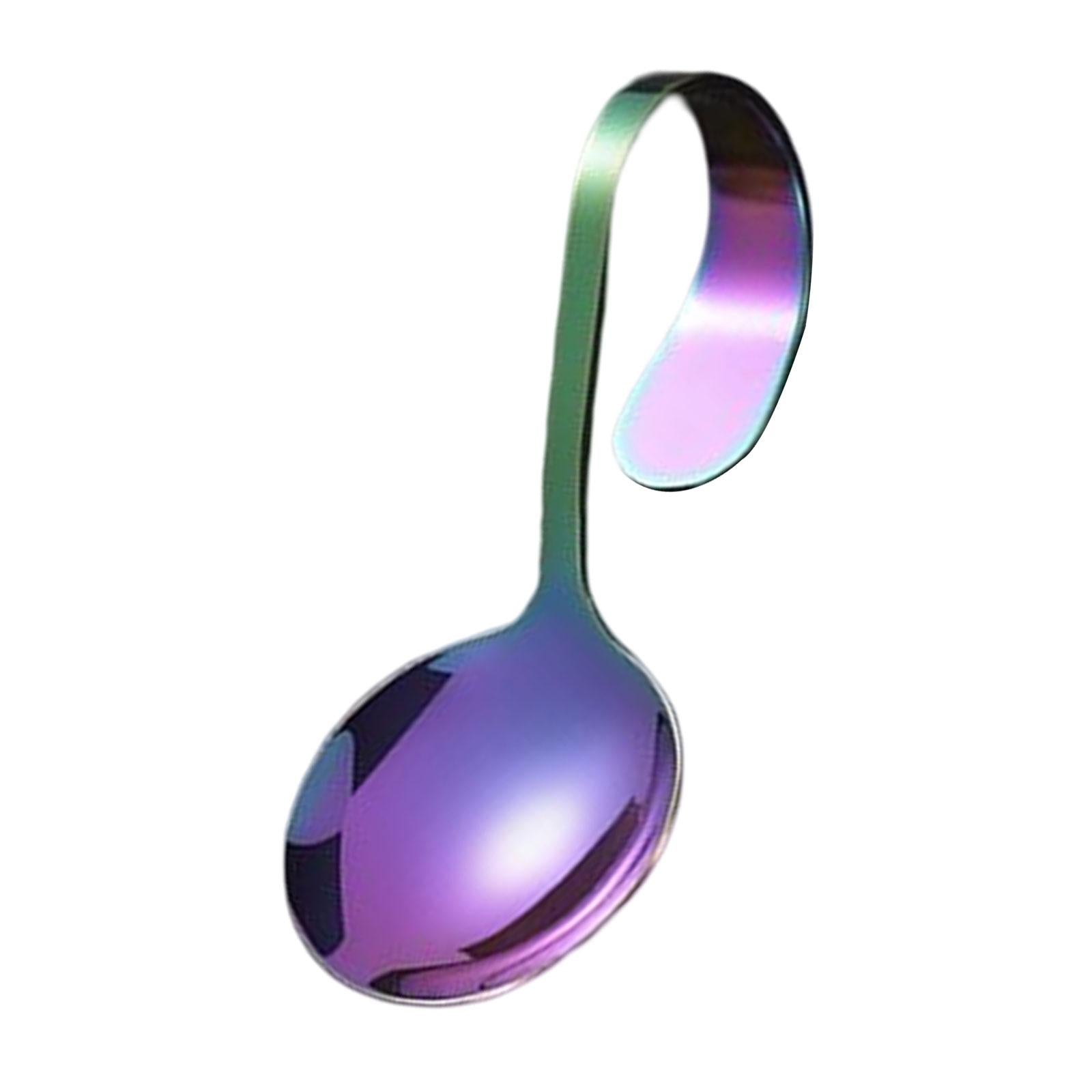 4xServing Spoons Soup Spoons Serving Spoon Tasting Spoon Stainless Steel Spoon Colorful