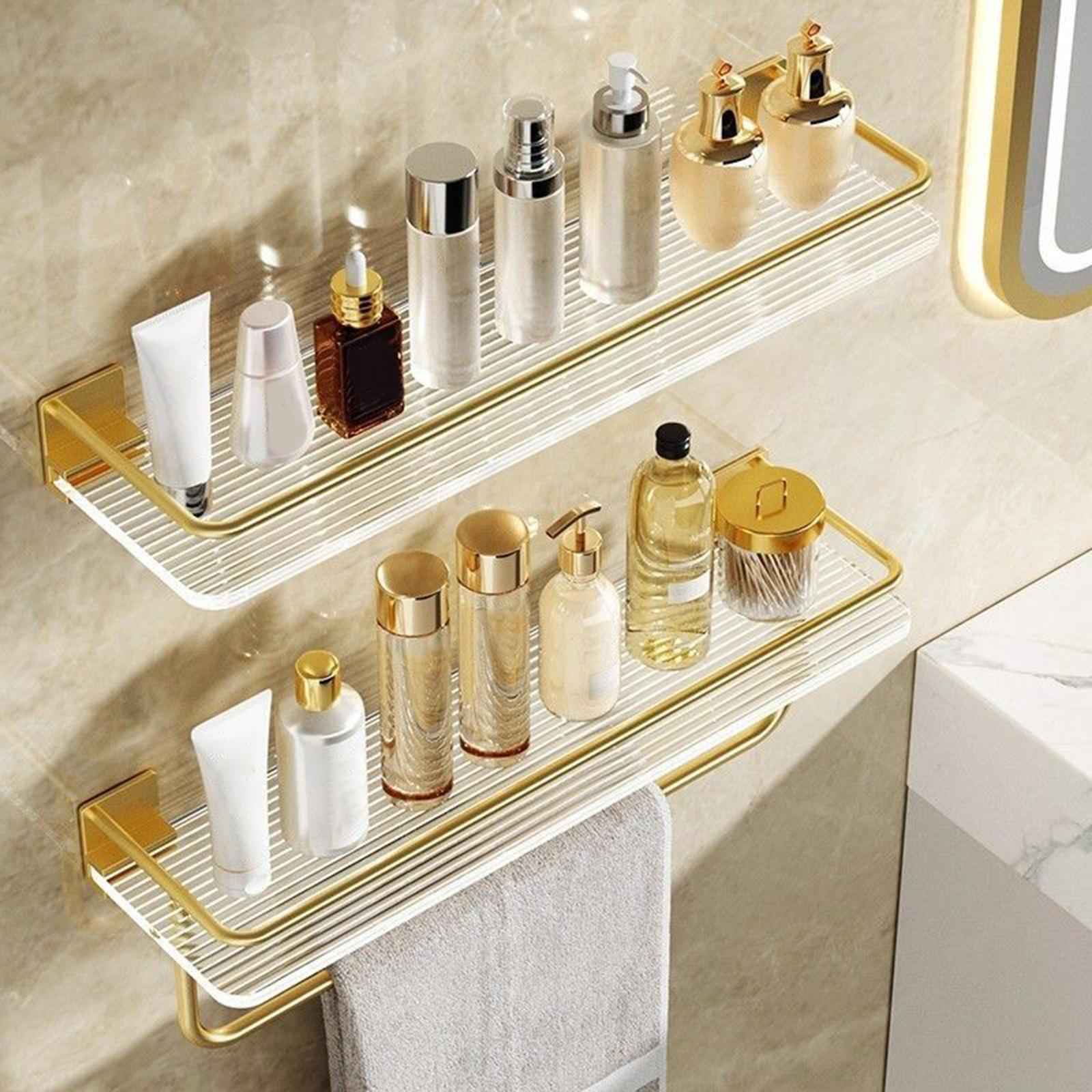 Floating Shelf with Towel Rack Luxury Acrylic Shelf for Living Room Bathroom 50cm