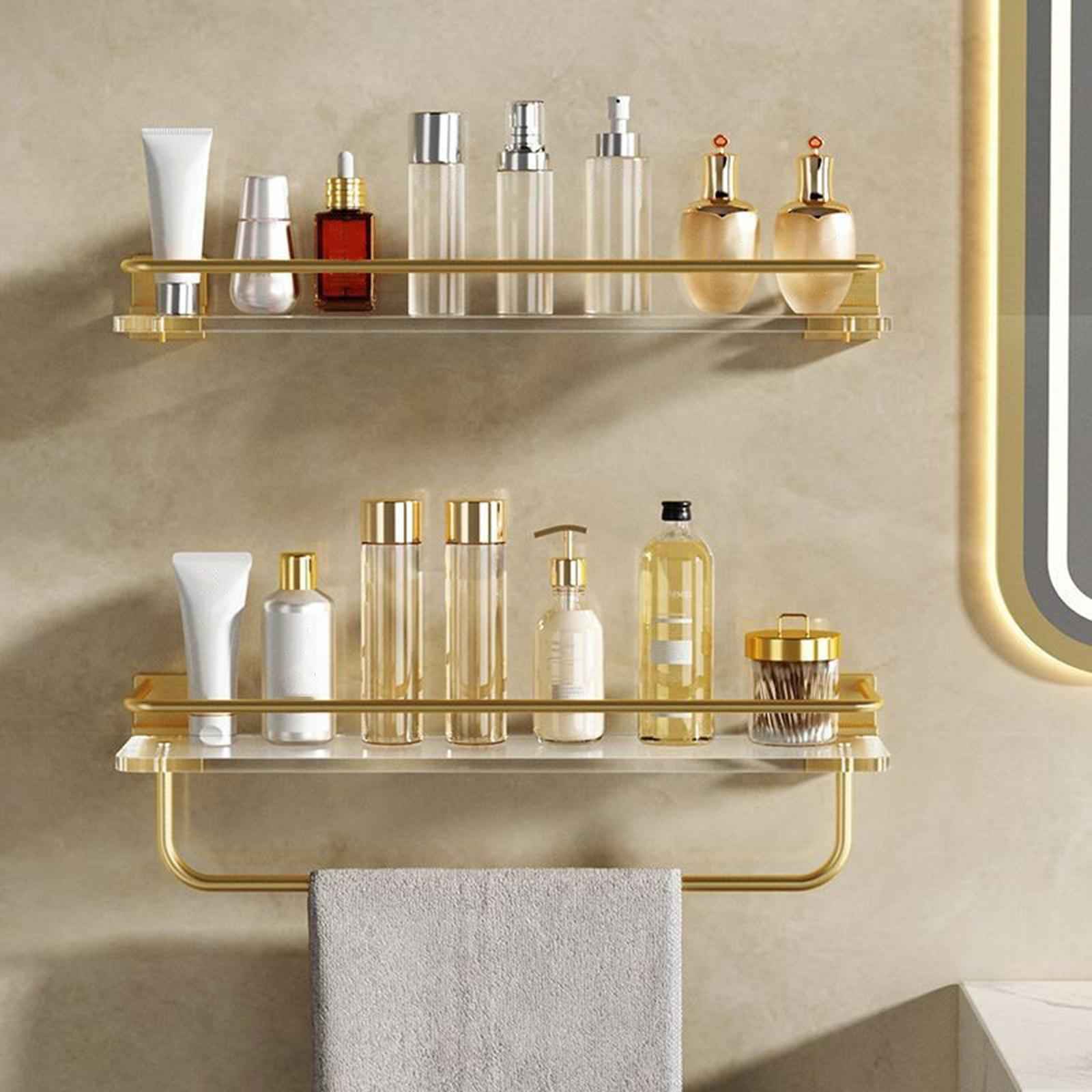 Floating Shelf with Towel Rack Luxury Acrylic Shelf for Living Room Bathroom 50cm