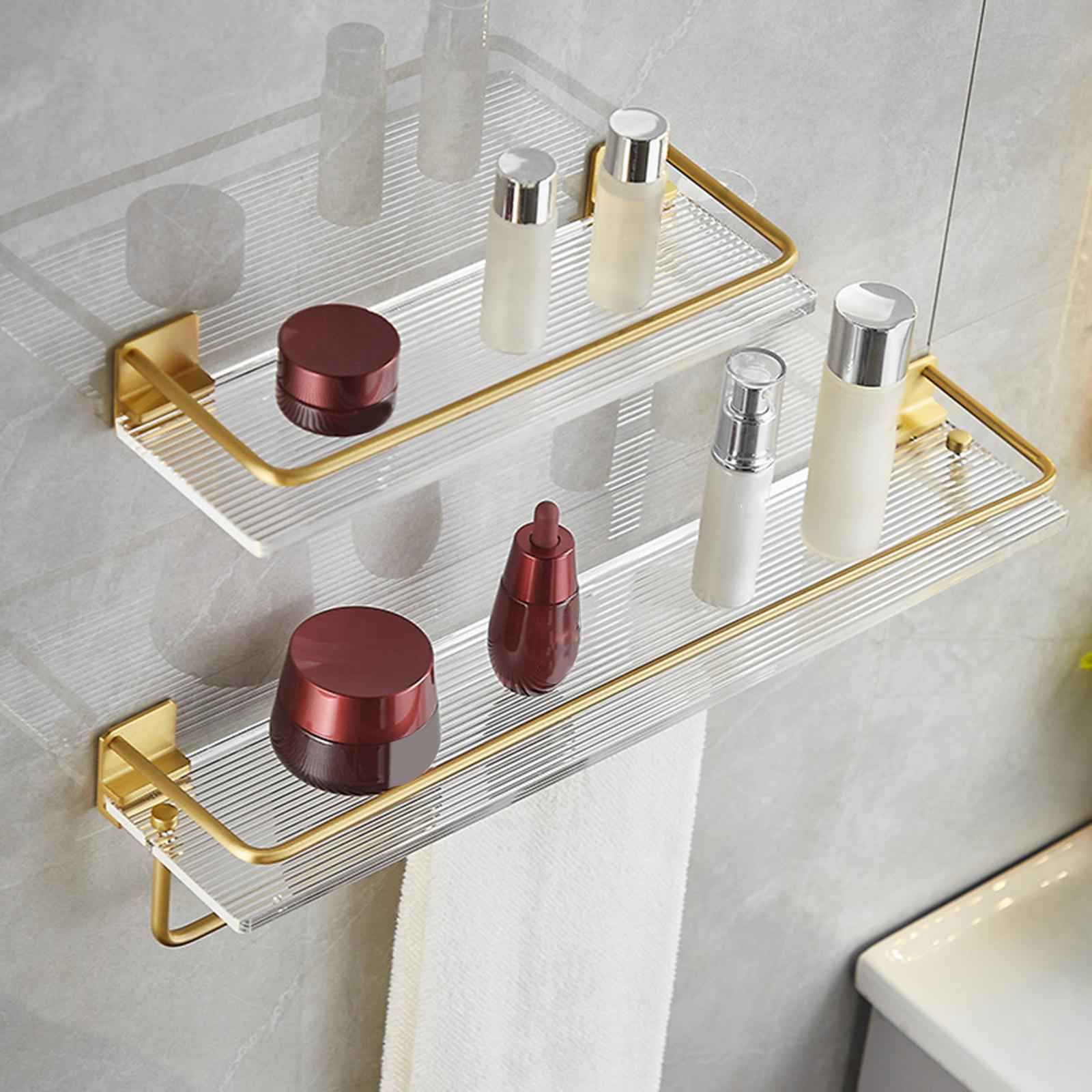 Floating Shelf with Towel Rack Luxury Acrylic Shelf for Living Room Bathroom 50cm
