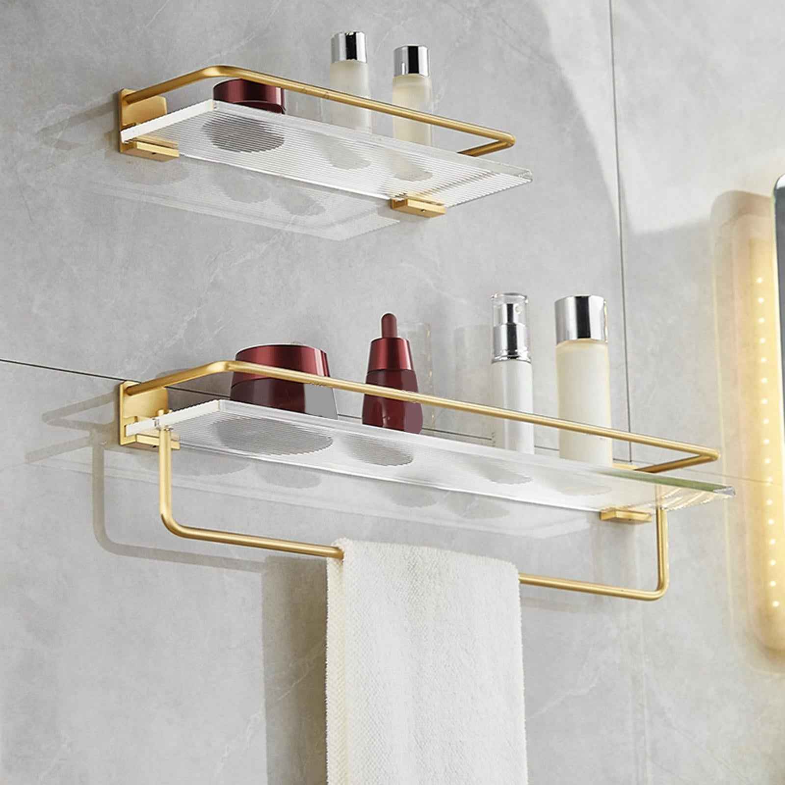 Floating Shelf with Towel Rack Luxury Acrylic Shelf for Living Room Bathroom 50cm