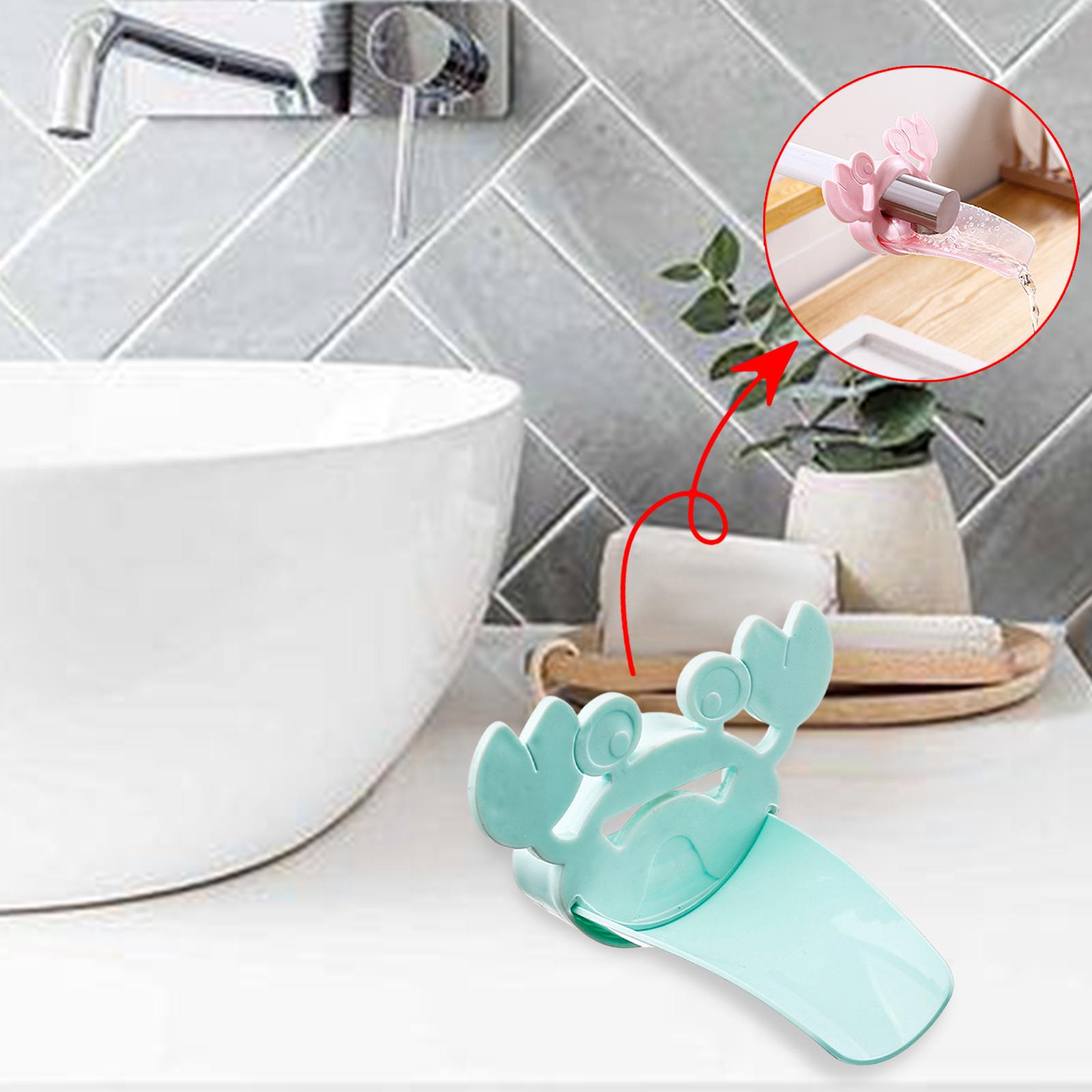 5xSilicone Kids Sink Extender Children Faucet Extension for Basin Bathroom Tub Blue