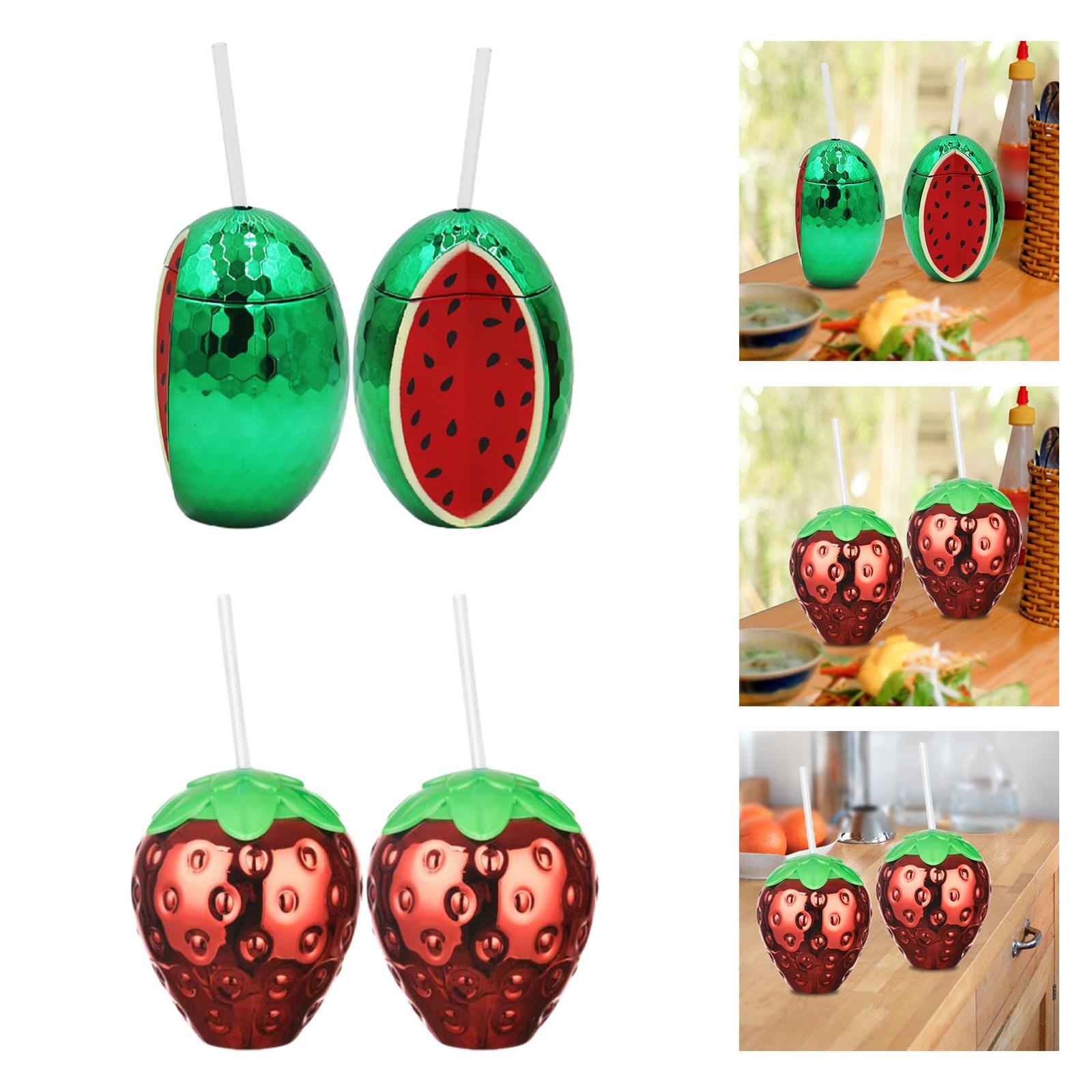 2Pcs Party Drink Cup Fun Novelty Water Bottle for Celebration Camping Picnic Watermelon