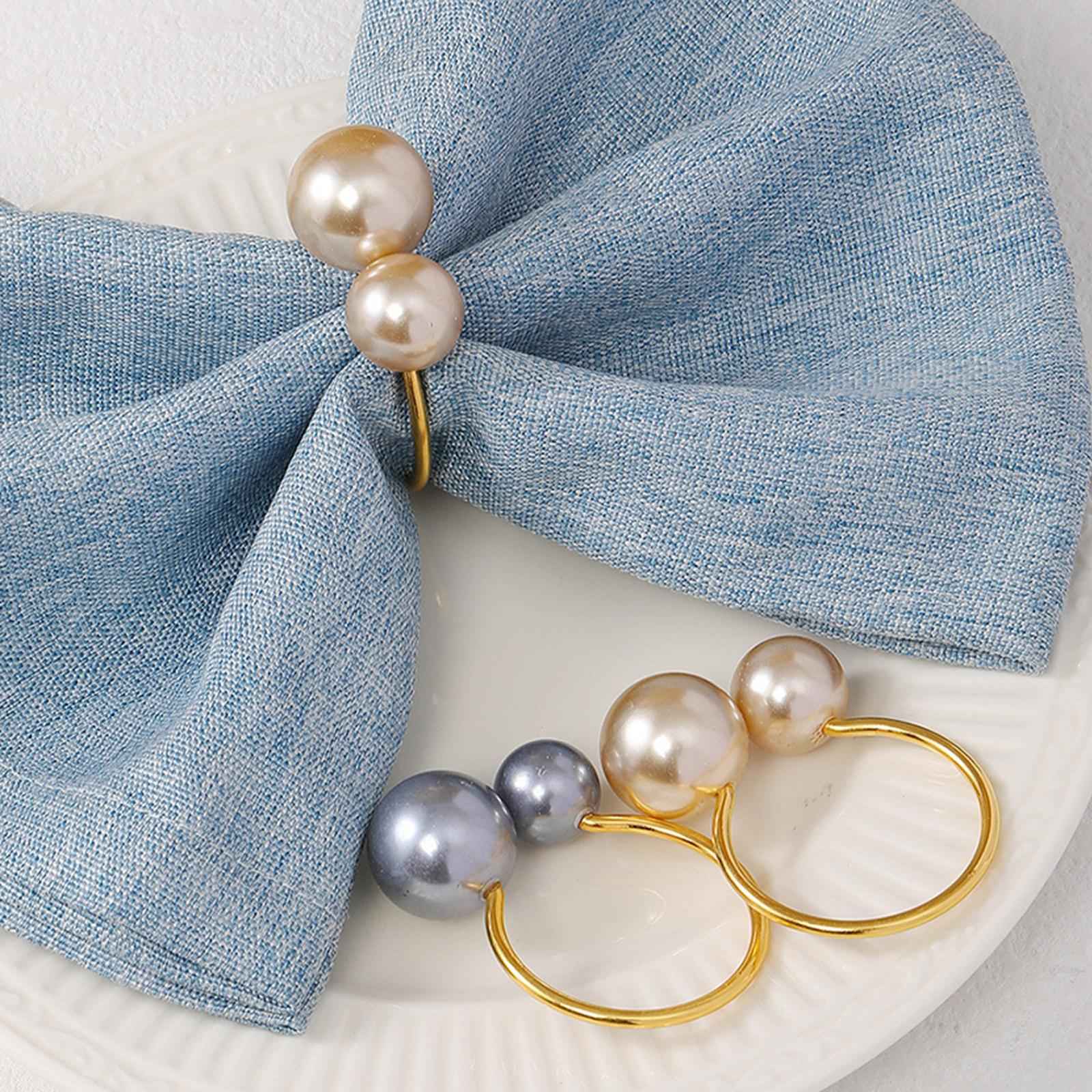 6 Pieces Napkin Rings Holder Modern Napkin Bands for Anniversary Party Style B