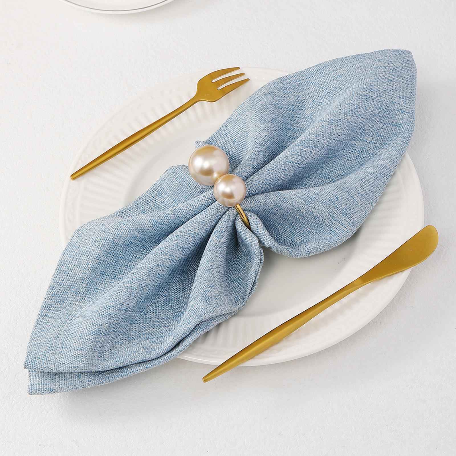 6 Pieces Napkin Rings Holder Modern Napkin Bands for Anniversary Party Style B