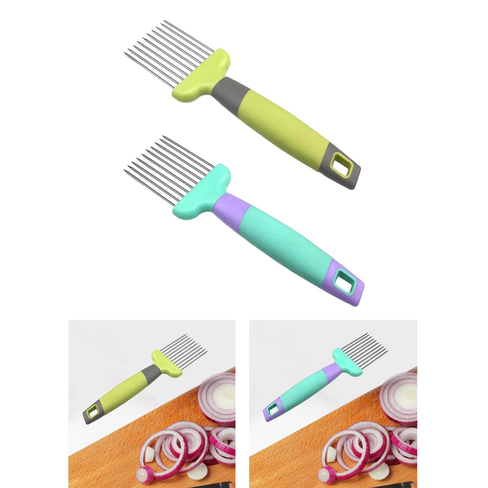 3xStainless Steel Onion Needle Grater Meat Tenderizer for Carrots Lemon Tomato green