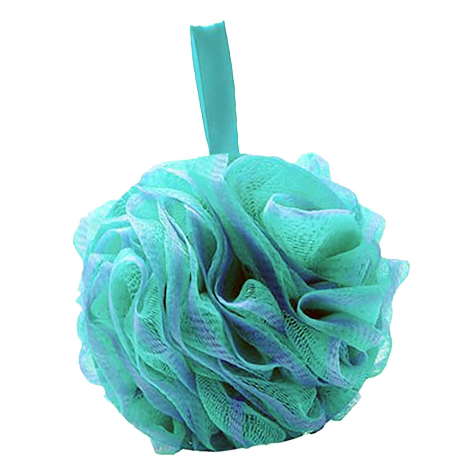 4xBath Sponge for Women Men Shower Pouf Net Body Scrubber Shower Loofah Sponge Green