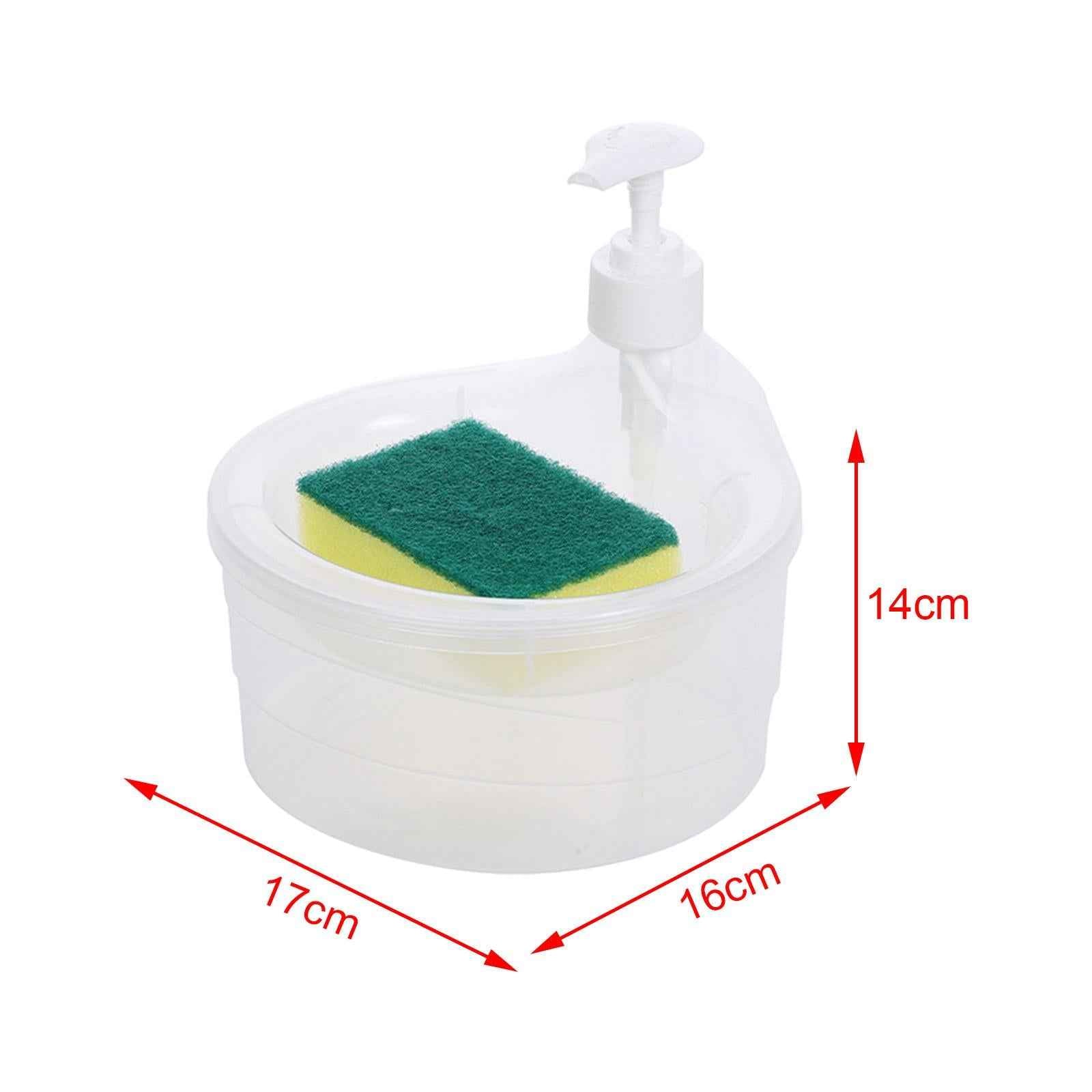 Soap Dispenser and Scrubber Holder Practical Kitchen Soap Dispenser for Home Clear
