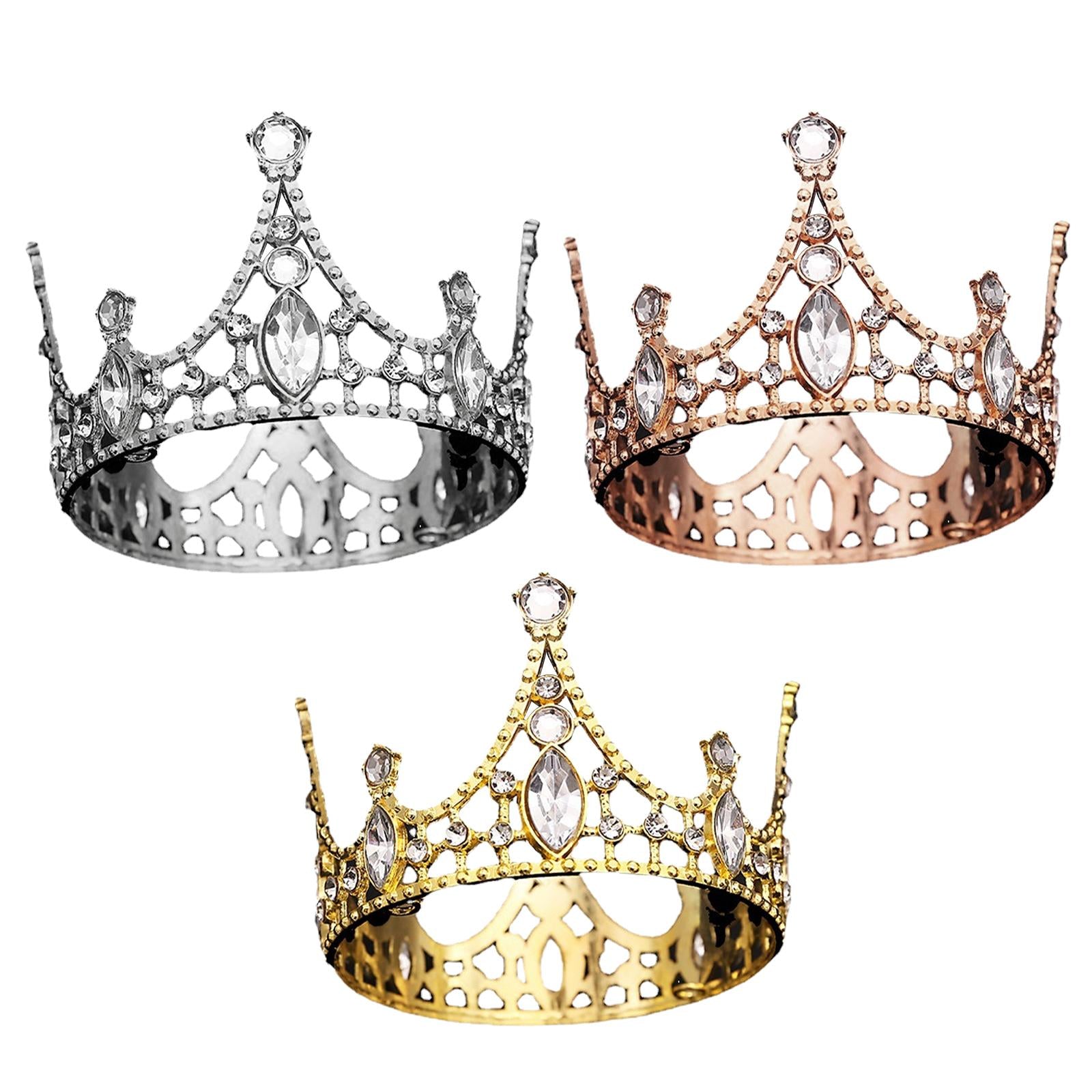 4xHairband Tiaras Modern Tiaras Headpieces for Themed Parties Wedding Birthday gold