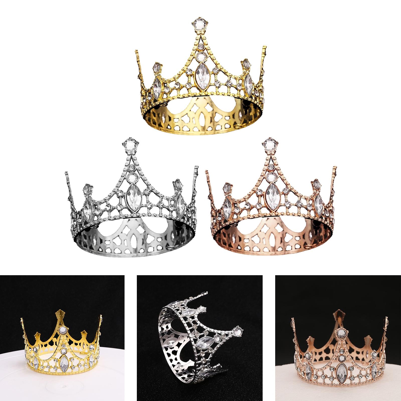 6xHairband Tiaras Modern Tiaras Headpieces for Themed Parties Wedding Birthday gold