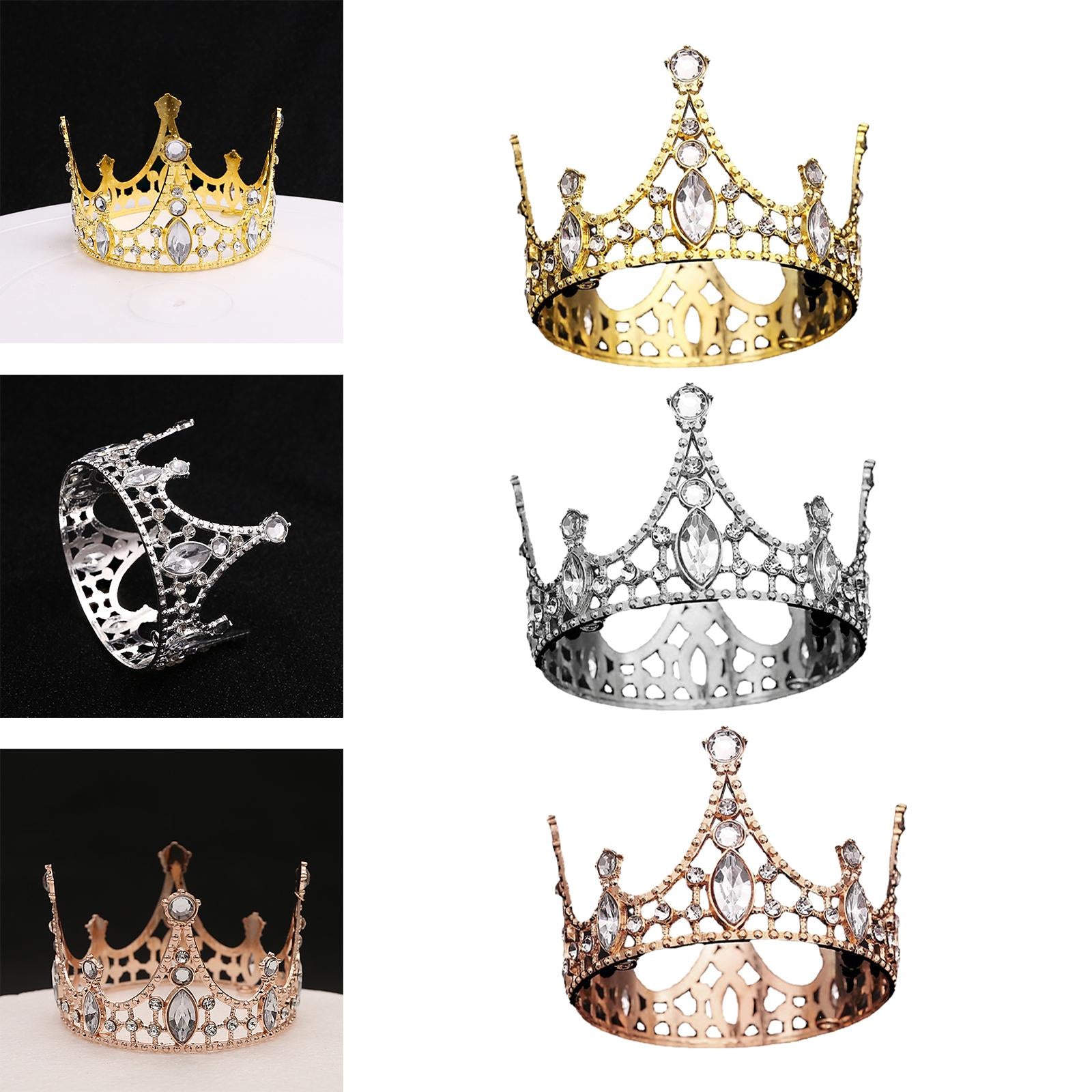 6xHairband Tiaras Modern Tiaras Headpieces for Themed Parties Wedding Birthday gold