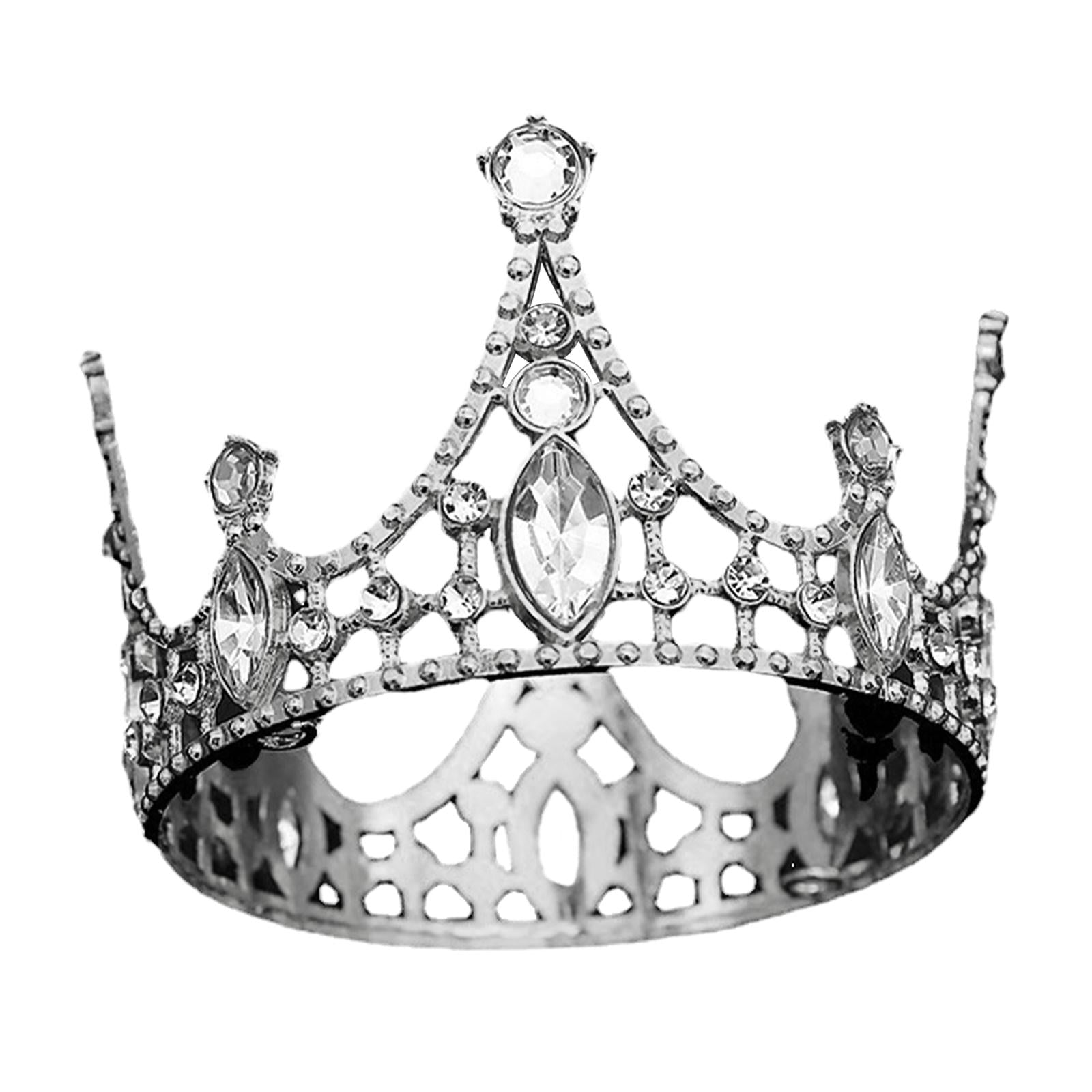 4xHairband Tiaras Modern Tiaras Headpieces for Themed Parties Wedding Birthday silver