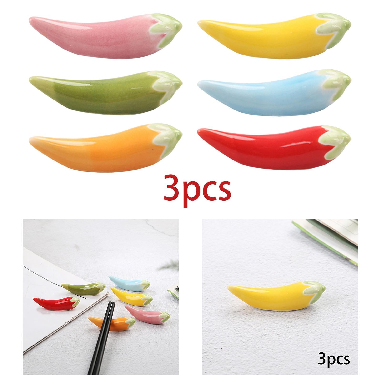 3x3 Pieces Chopstick Rest Chopsticks Utensil Cutlery Stand for Home Spoon Fork Pink