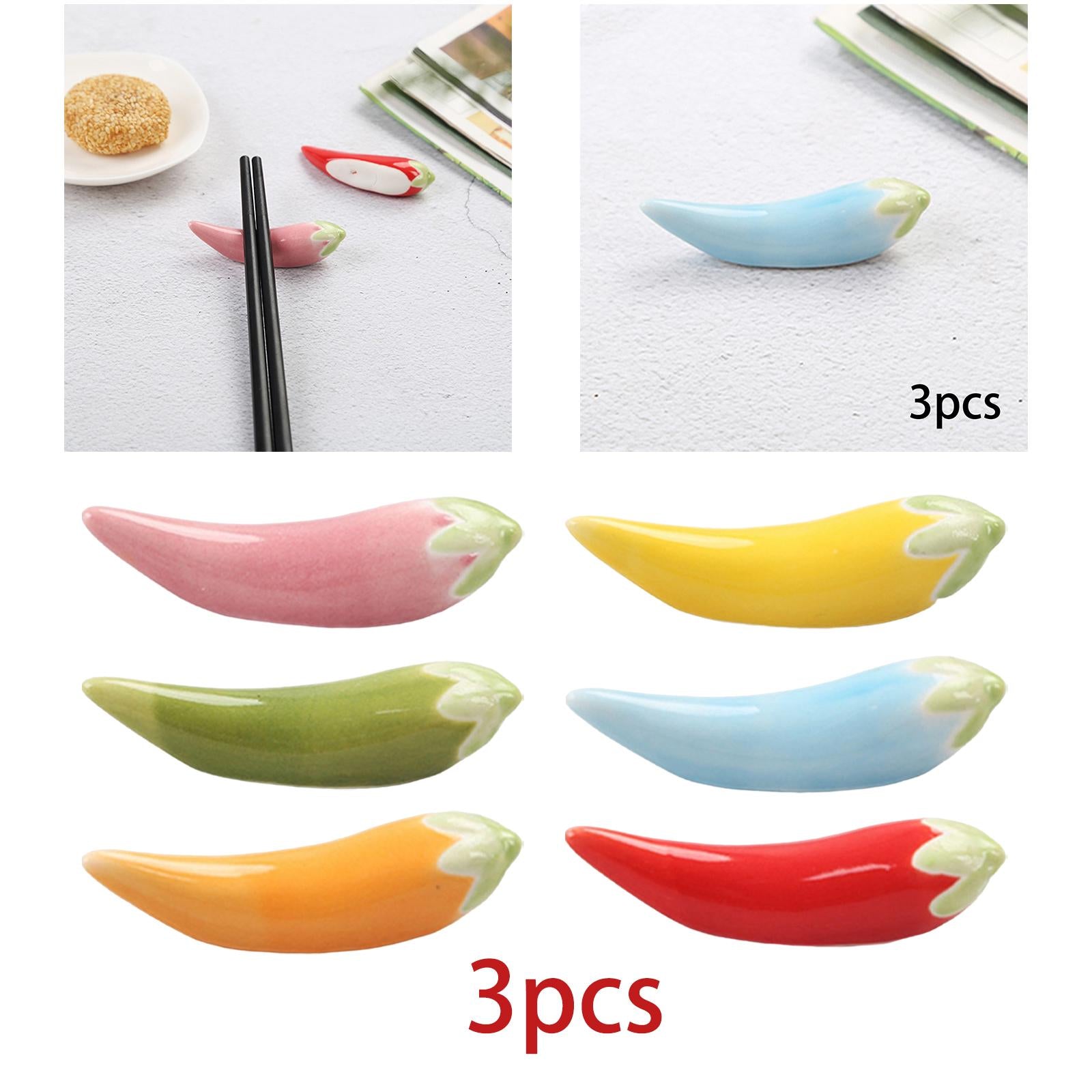 4x3 Pieces Chopstick Rest Chopsticks Utensil Cutlery Stand for Home Spoon Fork Pink