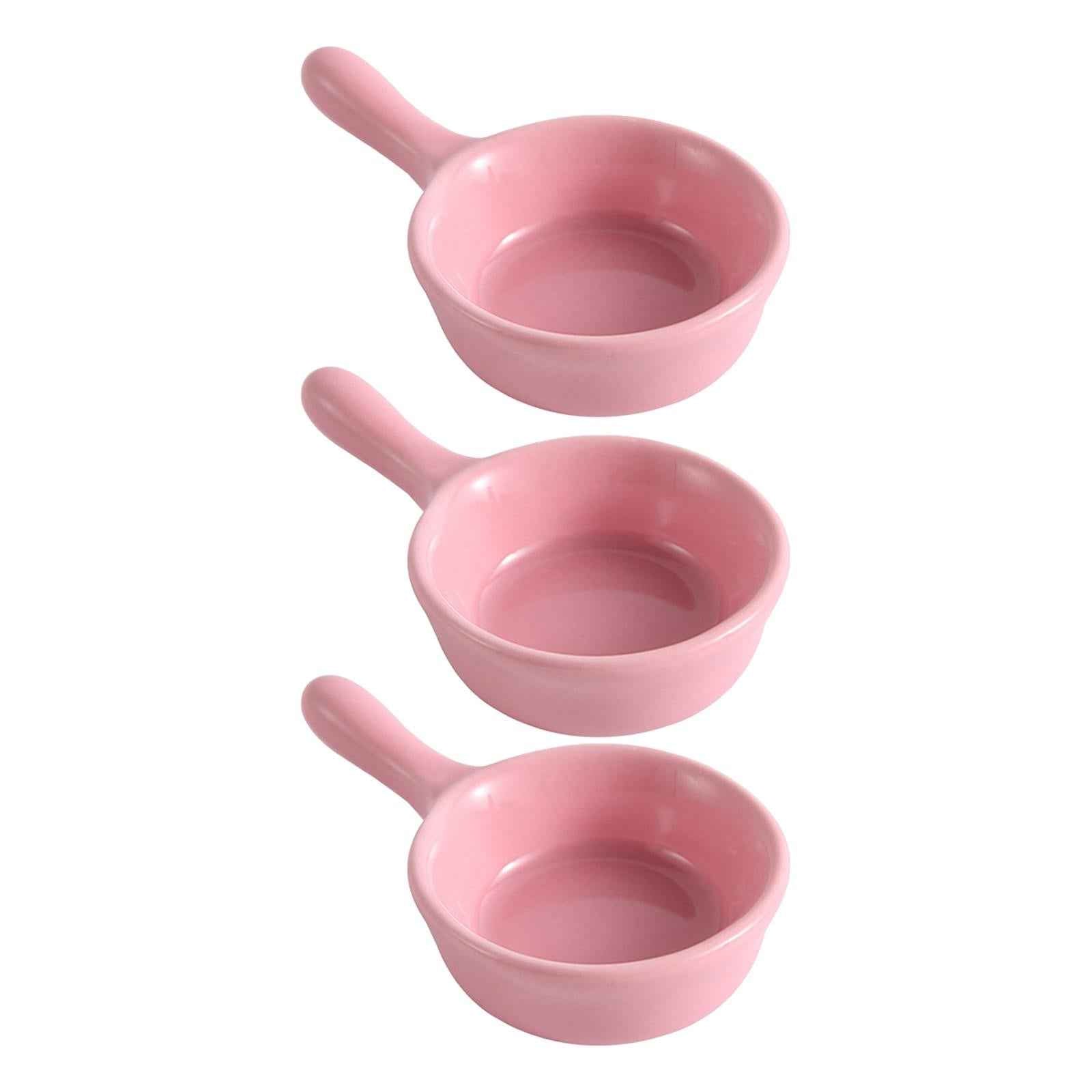 Sauce Dish Ceramic Portable Condiment Container for Seasoning Picnic Small pink