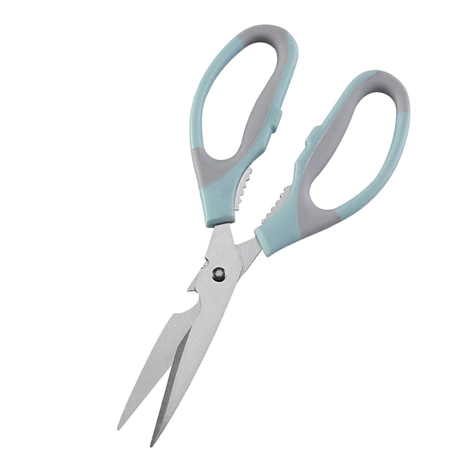 3xMultifunctional Kitchen Scissors Non Slip Meat Scissors for Pizza Blue