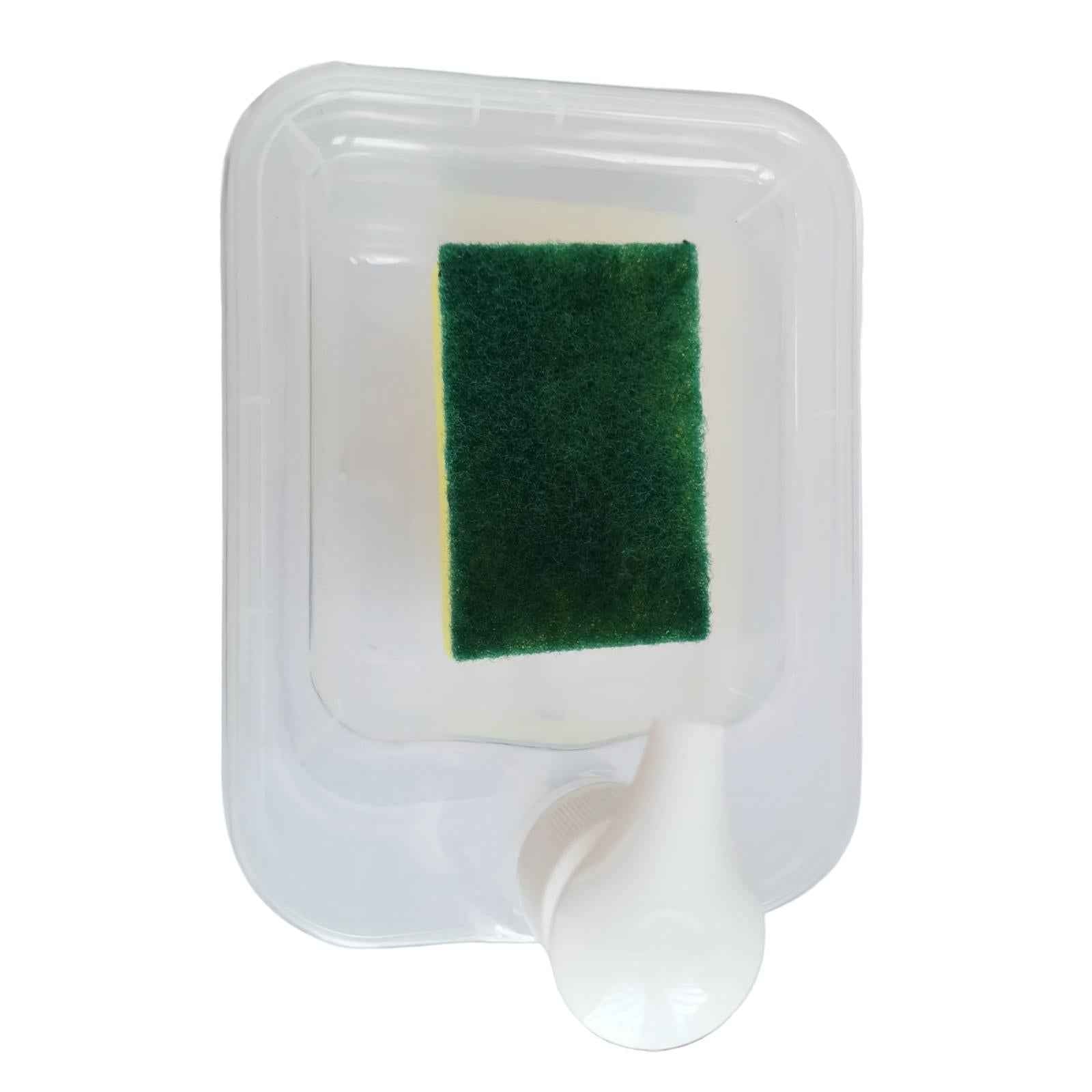 Soap Dispenser and Scrubber Holder Manual Liquid Pump Bottle for Kitchen Bar