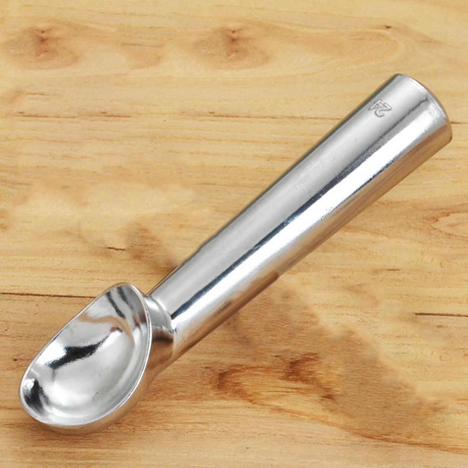 4xIce Cream Scoop Modern Cookie Spoon Durable for Home Dessert Shop Restaurant Silver