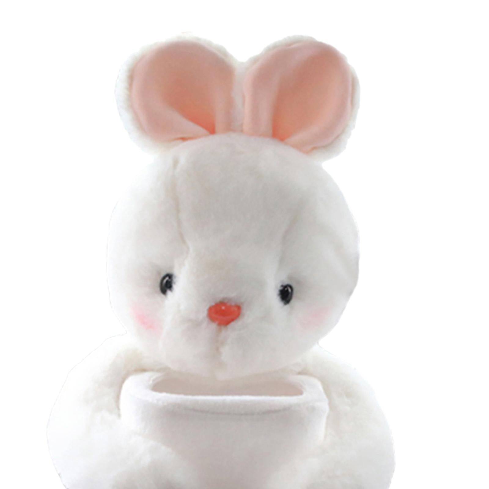 Creative Car Trash Can Cute Plush Toy Universal Tissue Case Decor white rabbit