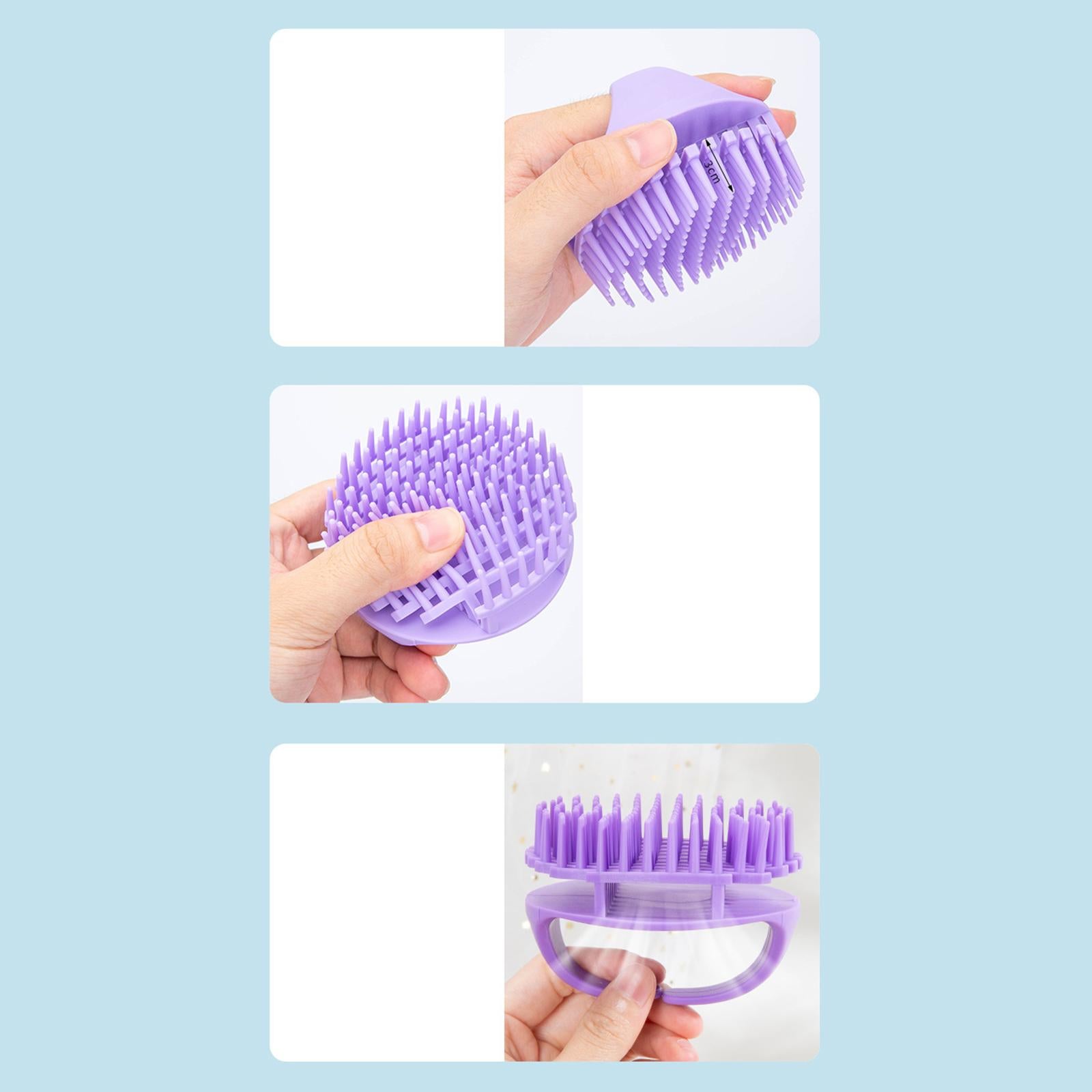 6xScalp Massager Shampoo Brush Hair Brush with Soft Silicone Bristles for Hair Violet