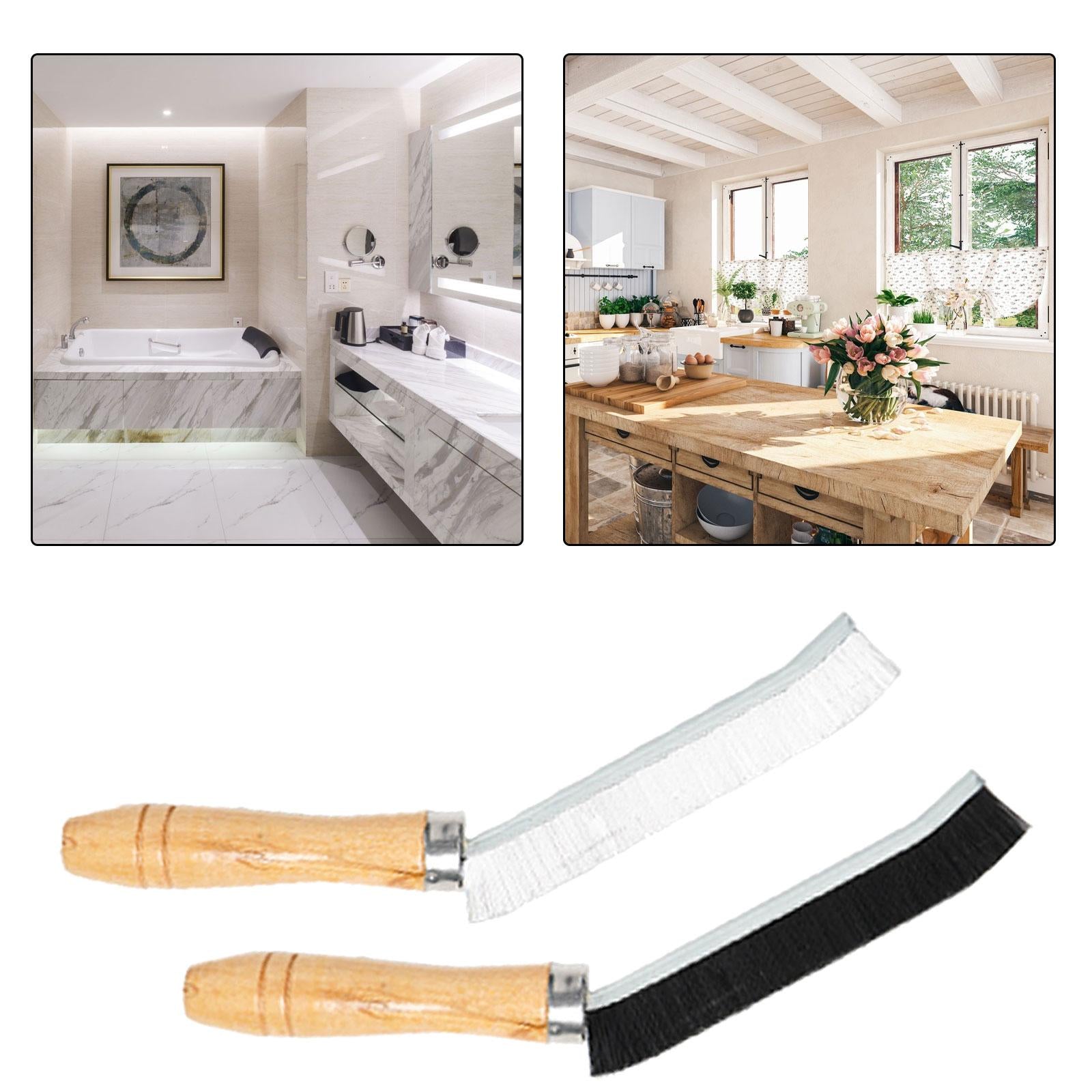3xWindow Track Cleaning Brush Window Groove Cleaning Brush for Kitchen Bathtub White