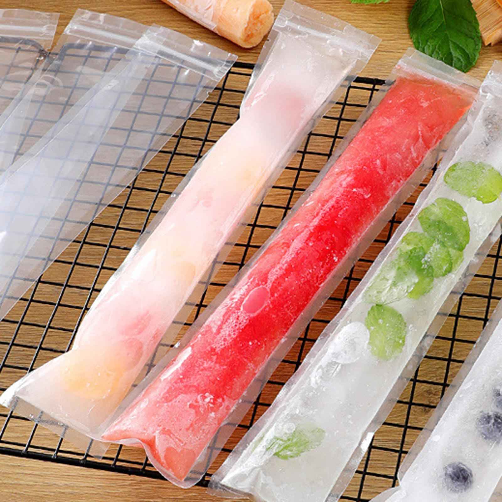 Popsicles Bag Ice Bag Freezer Tubes with Zip Seals for Fruit Smoothies Juice 10pcs