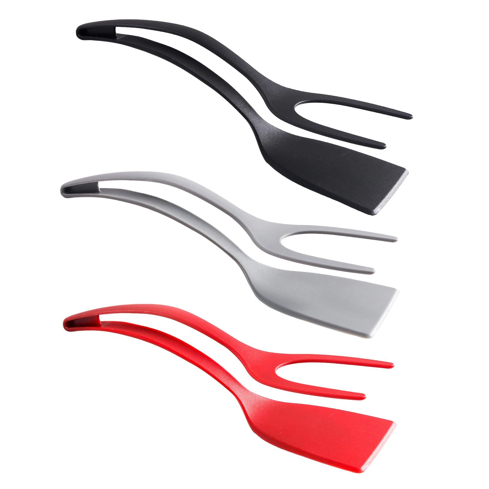 2xFood Clip Cooking Tool Nonstick Fried Egg Turner for Frying Turning Flipping red