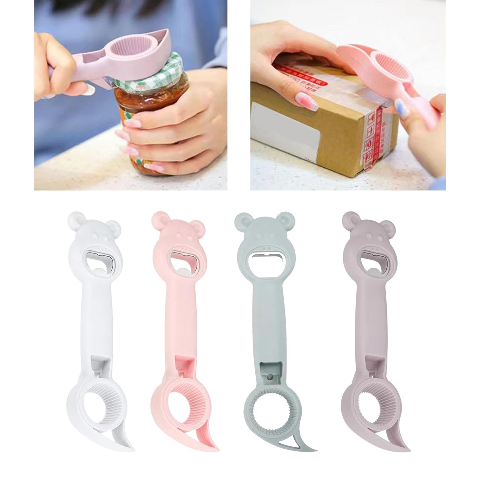 3xBottle Opener Kitchen Tools Comfortable Grip for Jelly Jars Wine Lid Remover white