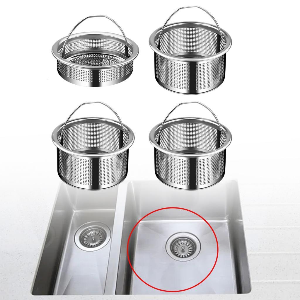 3xKitchen Sink Strainer Drain Strainer with Handle for RV Restaurant Household 304 Steel height 2cm