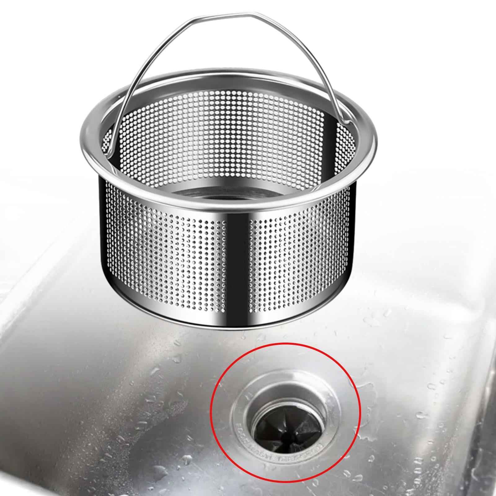 Kitchen Sink Strainer Drain Strainer with Handle for RV Restaurant Household 430 Steel height 4cm