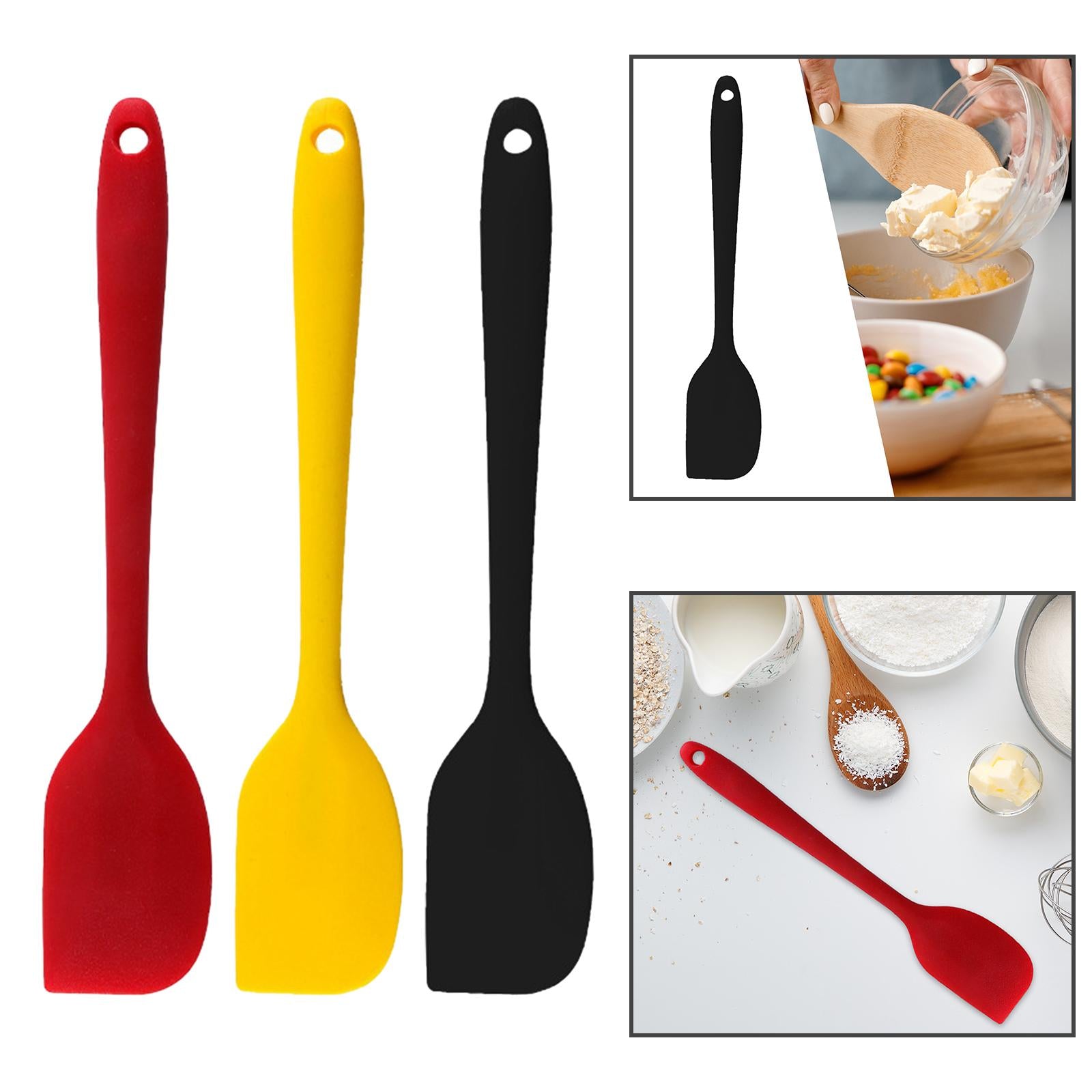 2xKitchen Silicone Spatula Durable Easily Clean Food Mixing Spatula for Baking Red