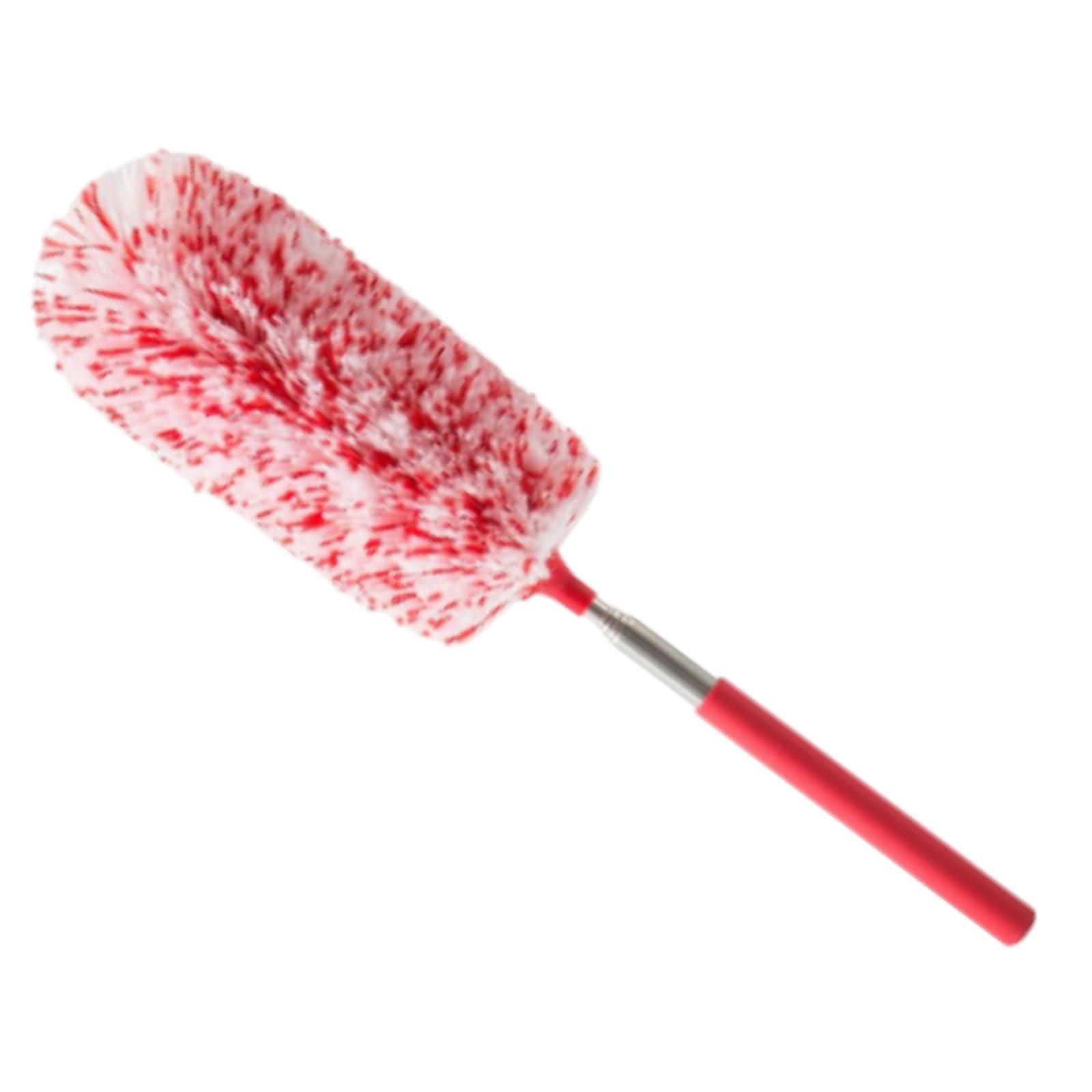 2xExtendable Microfiber Dusters Sturdy Washable Dusters for Cleaning Cobweb TV Red White
