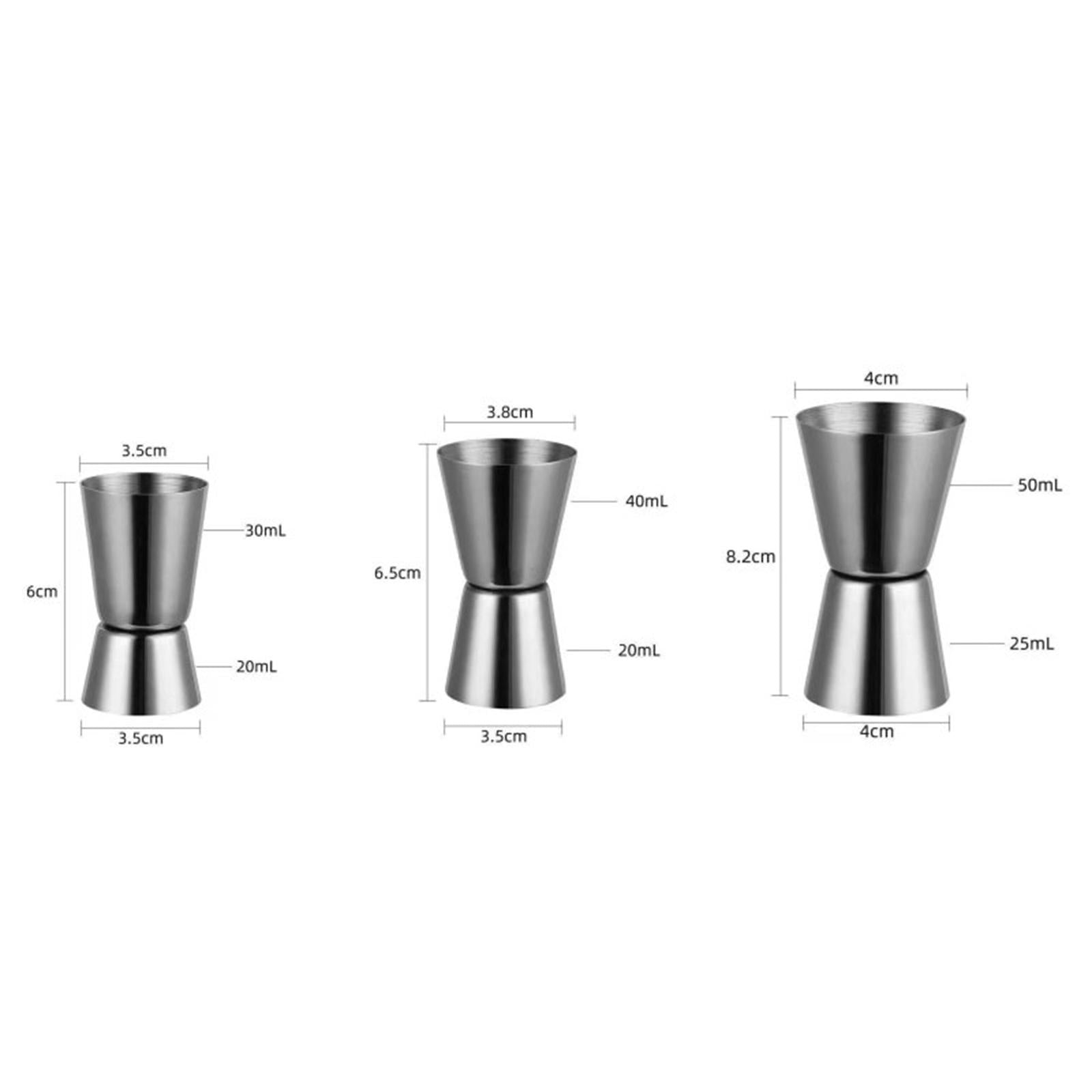 3xStainless Steel Double Head Jigger Wine Measuring Cup for Hotel Household Camping 30ml or 60ml