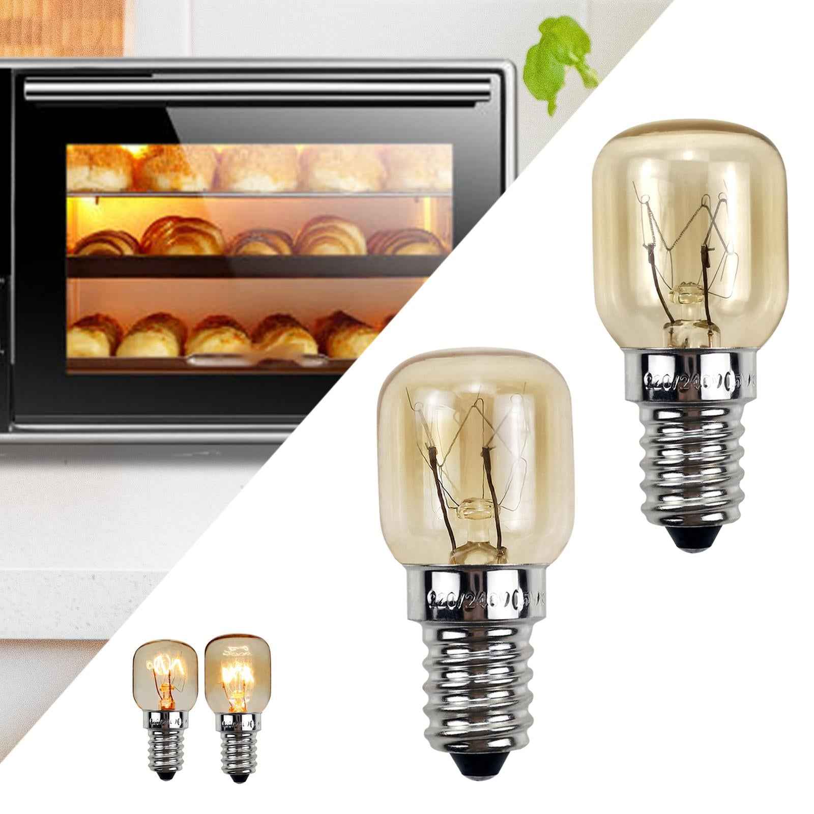 2Pcs Oven Light Bulb 2700K Microwave Light Bulb for Refrigerator Stoves Oven 15 W