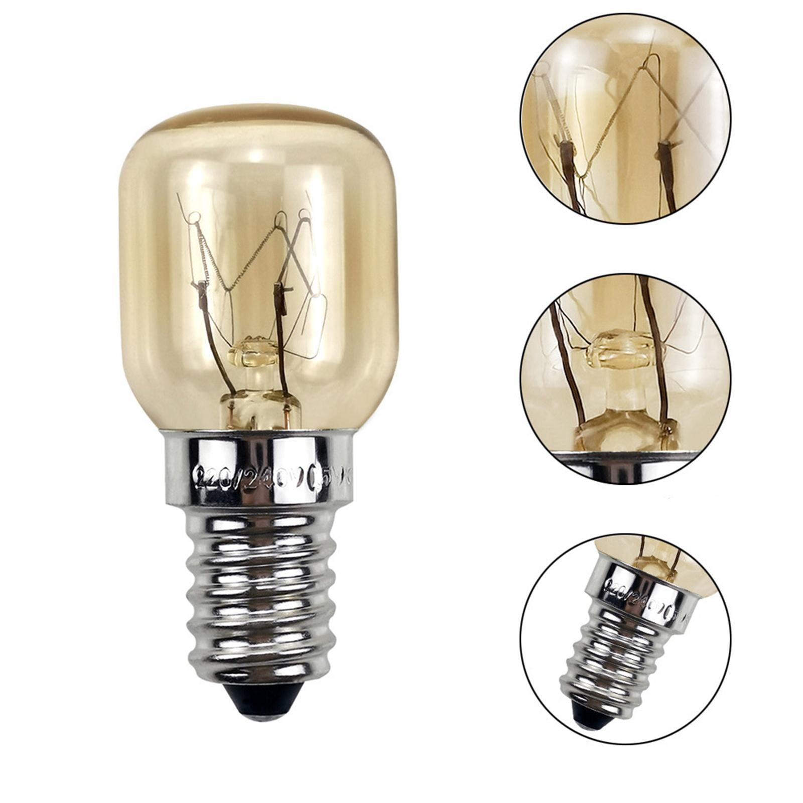 6x2Pcs Oven Light Bulb 2700K Microwave Light Bulb for Refrigerator Stoves Oven 25 W