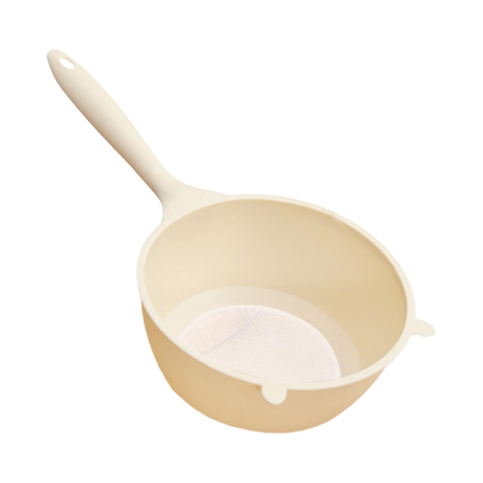2xWashing Colander with Handle Rice Washing Strainer for Rice Carrots Broccoli white and XL