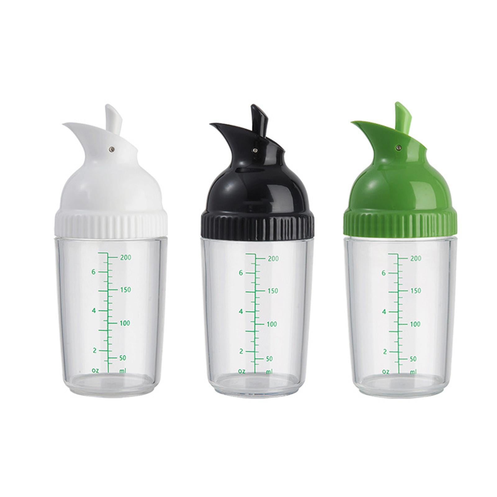 4xSalad Dressing Shaker 200ml Clear Leakproof Salad Shaker Dispenser Household Green