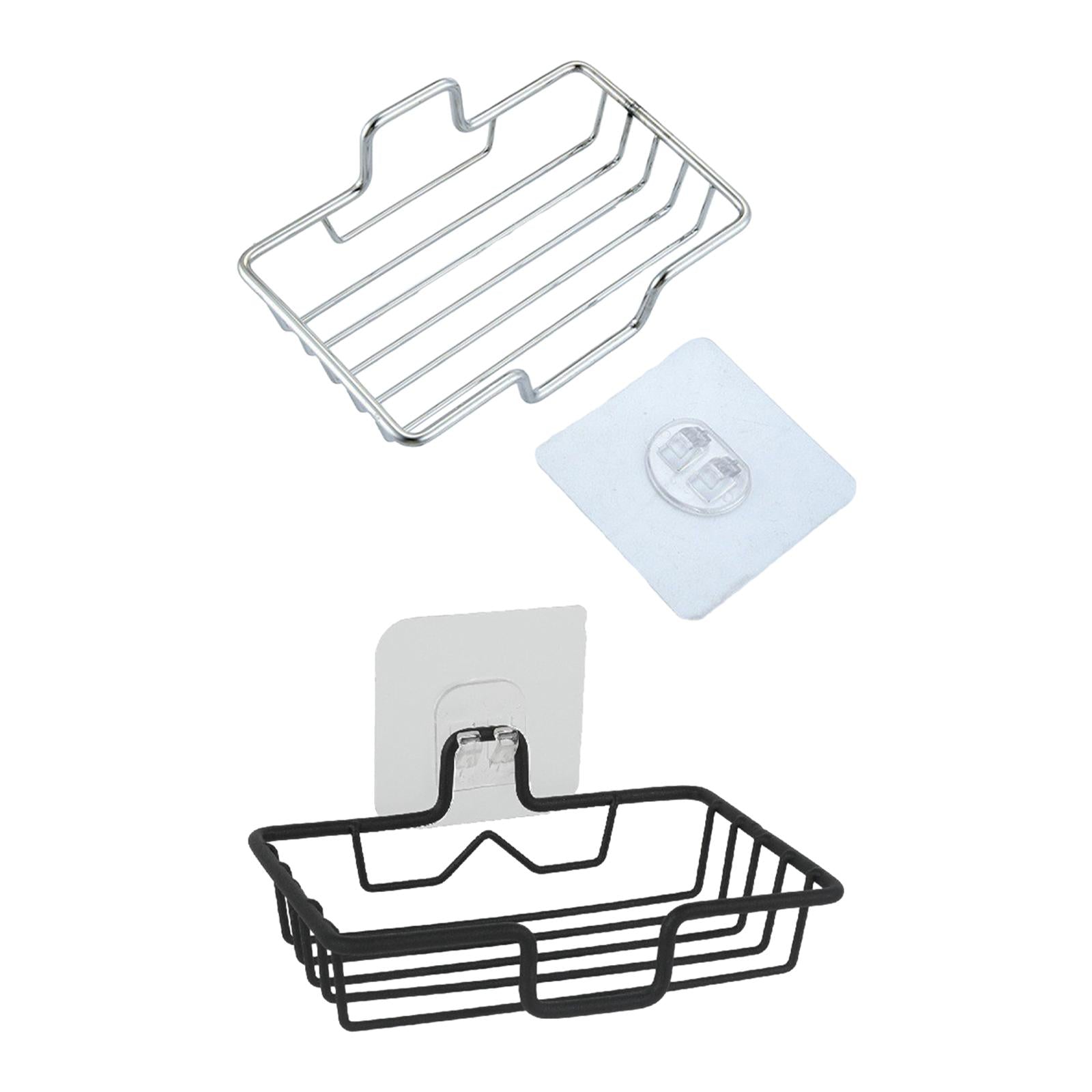 3xWall Mounted Soap Dish Soap Holder for Hotel Bathroom Counter Countertop Argent