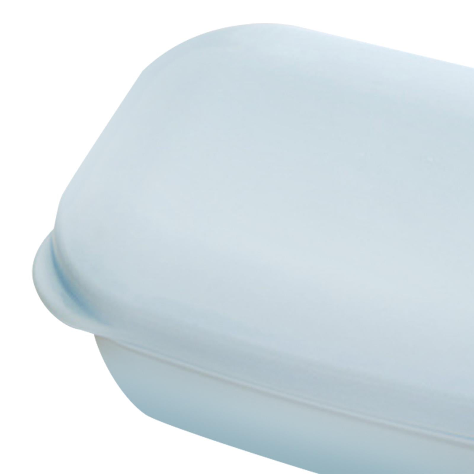 2xDetachable Soap Holder with Lid with Removable Draining Tray for Camping Gym Blue