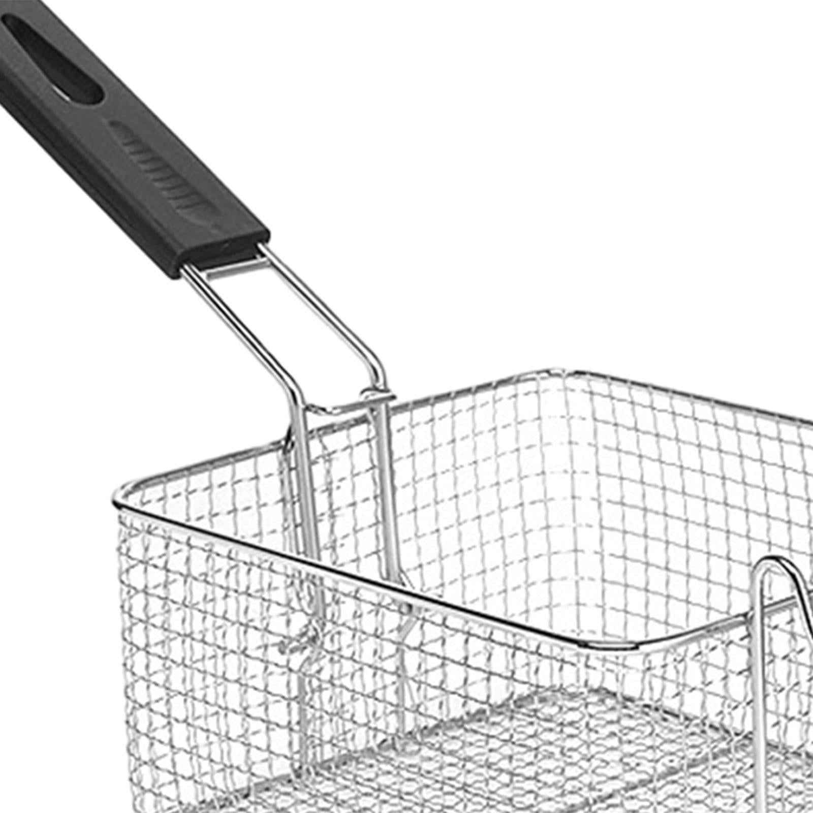 Fryer Basket with Handle Frying Serving Basket for Barbecue Chips Restaurant 19.7cmx17cmx10cm