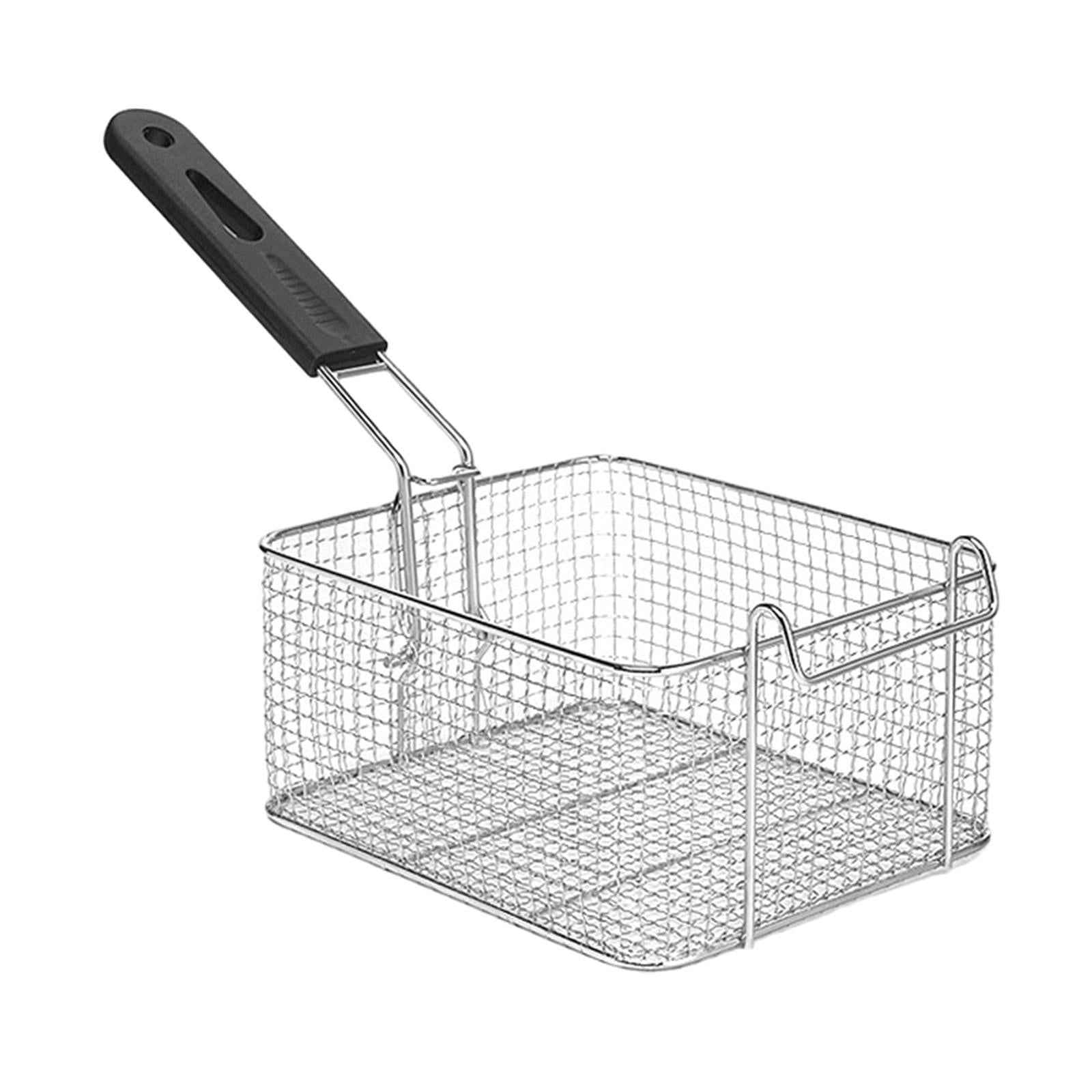 Fryer Basket with Handle Frying Serving Basket for Barbecue Chips Restaurant 19.7cmx17cmx10cm
