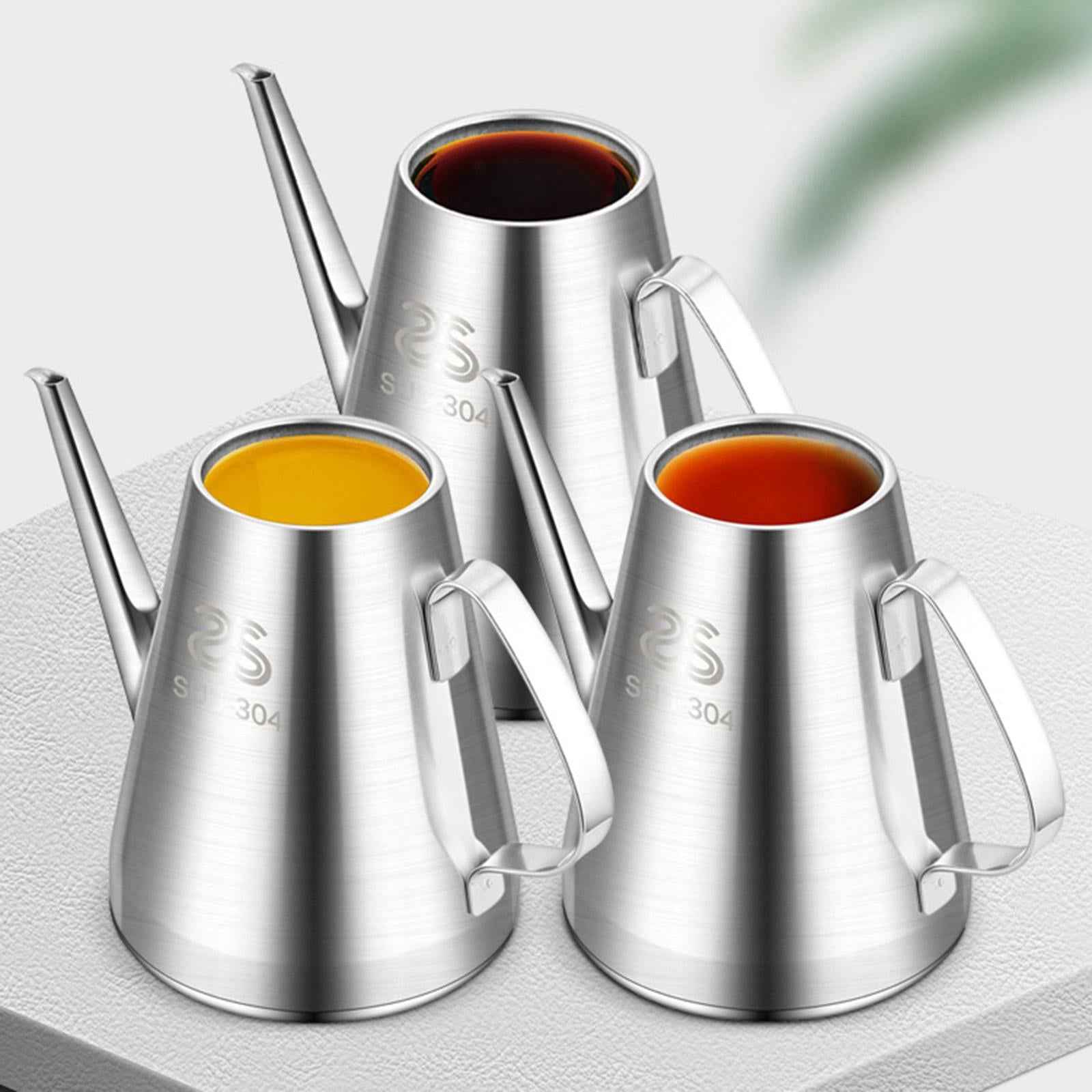 Stainless Steel Oil Dispenser Eay to Clean Oil Can for Salad Cooking Camping 500ml