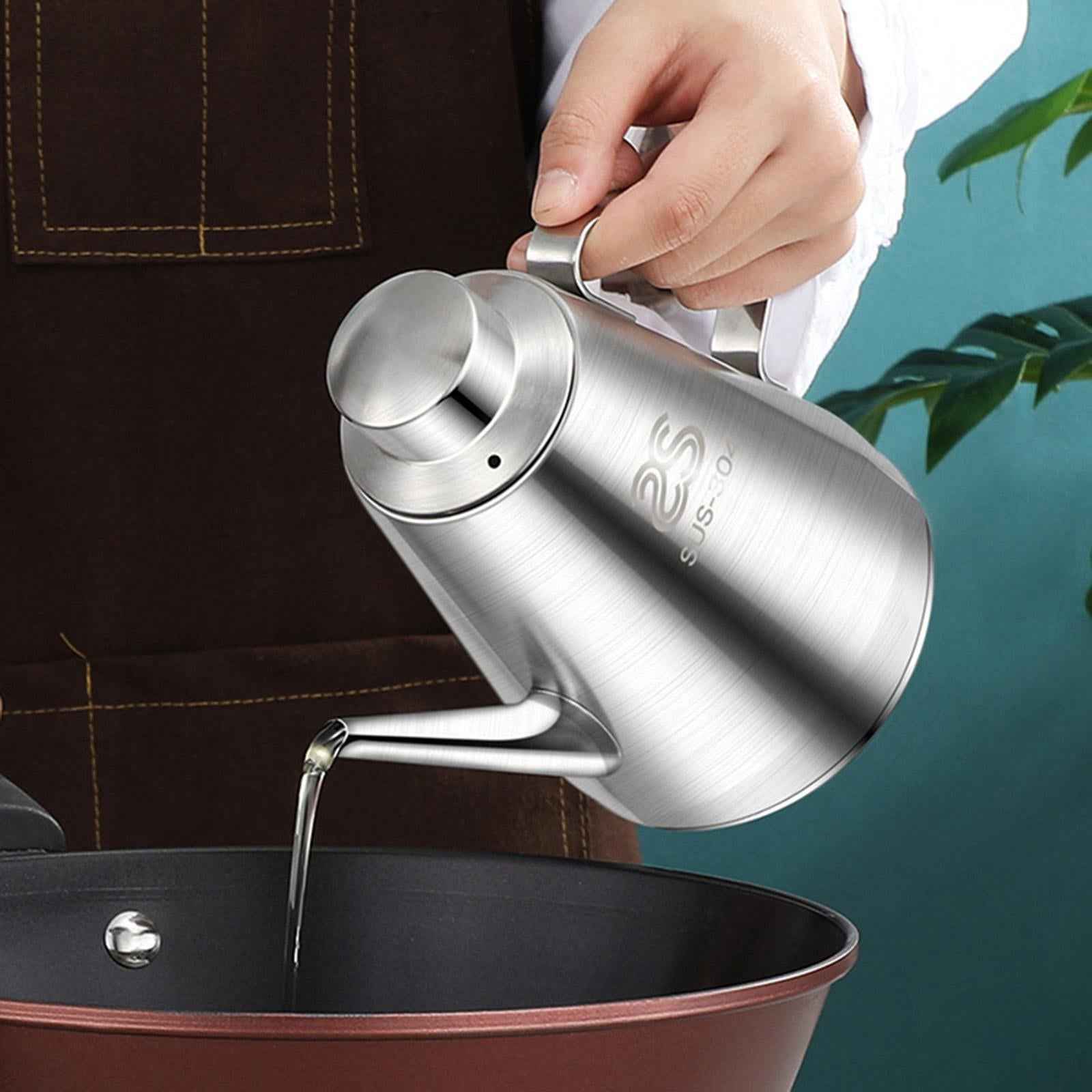 Stainless Steel Oil Dispenser Eay to Clean Oil Can for Salad Cooking Camping 500ml