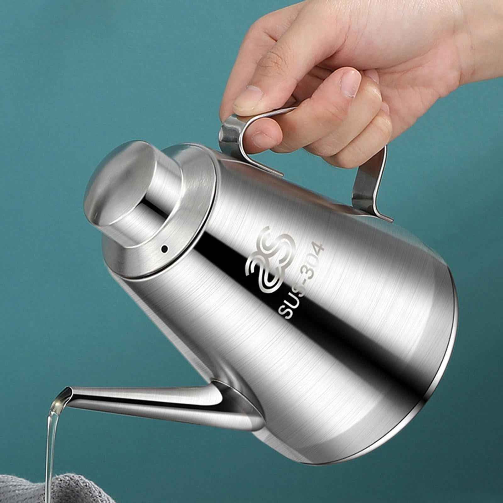 Stainless Steel Oil Dispenser Eay to Clean Oil Can for Salad Cooking Camping 500ml
