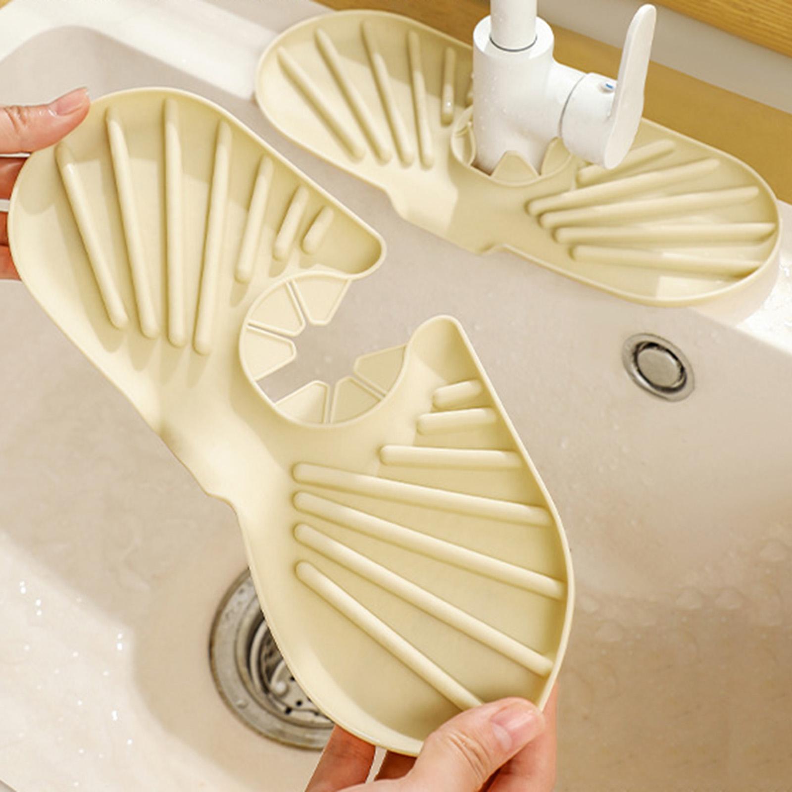 2xSilicone Sink Guard Faucet Mat Washable for Laundry Room Home Kitchen
