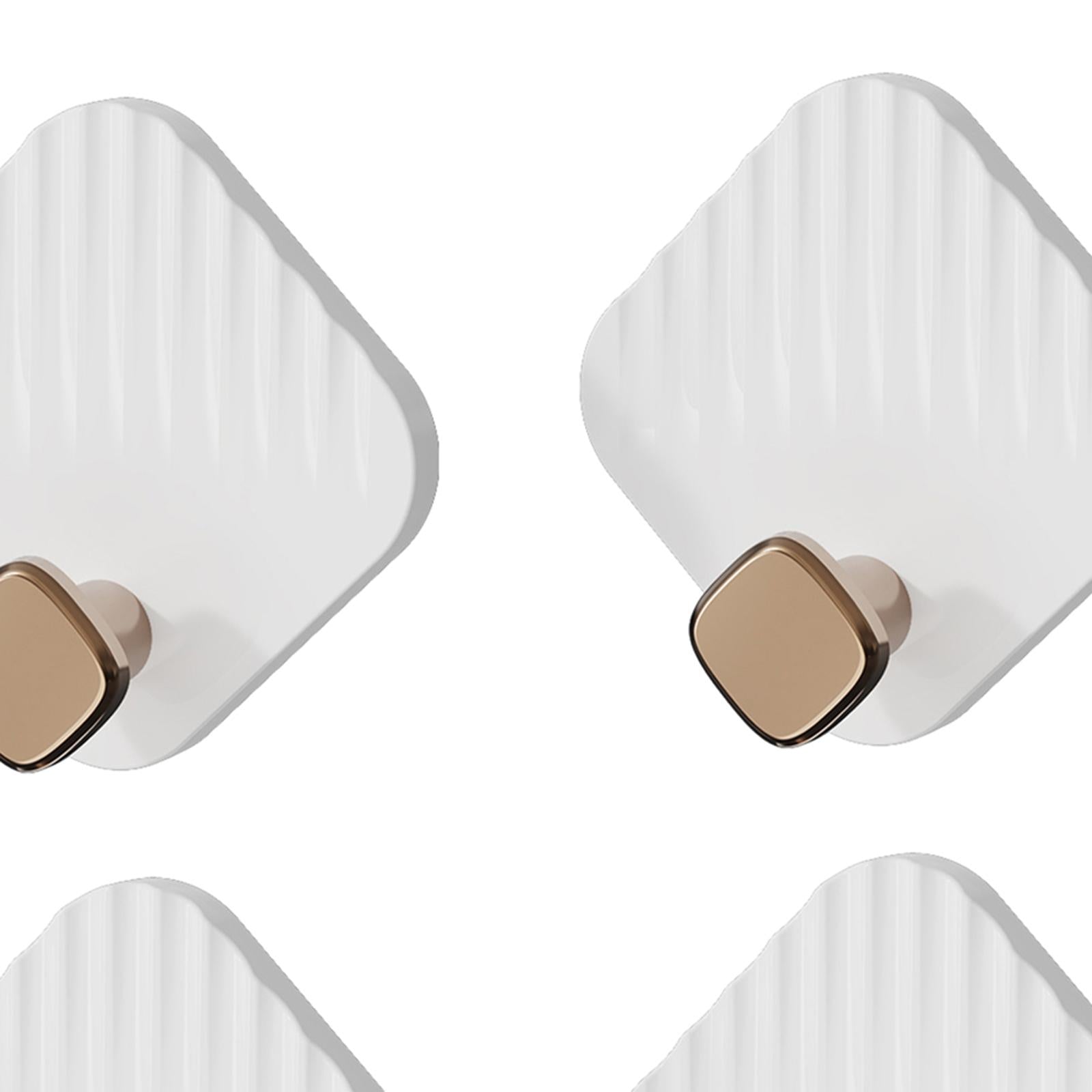2x4 Pieces Bathroom Towel Hooks Multifunctional Hooks for Bathroom Office Hats white