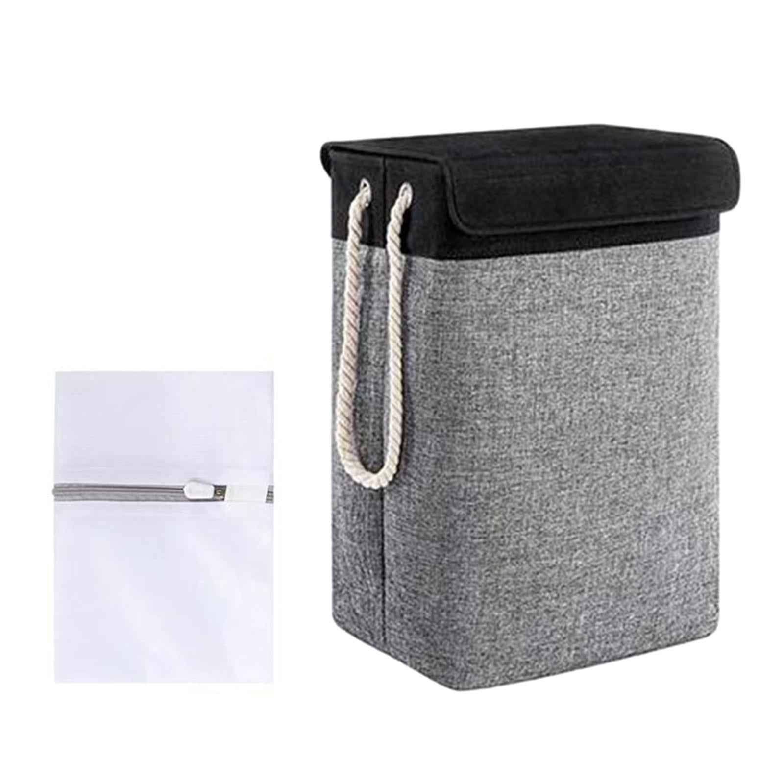 Dirty Laundry Basket with Handle Washing Basket for Closets Travel Organizer Deep gray